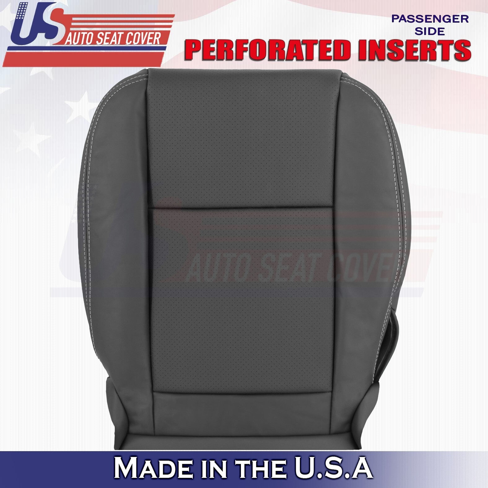 2014 2015 For Dodge Charger Front Passenger Side Bottom Leather Seat Cover Black