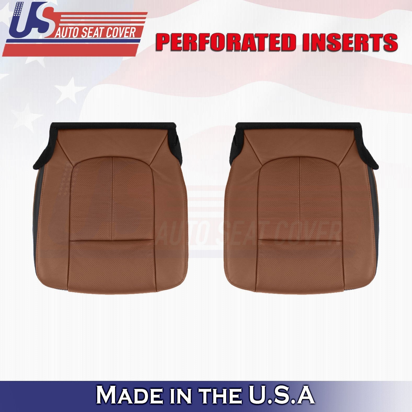 2013 to 2016 For Ford F450 Platinum Driver Passenger Bottom Leather Covers Brown