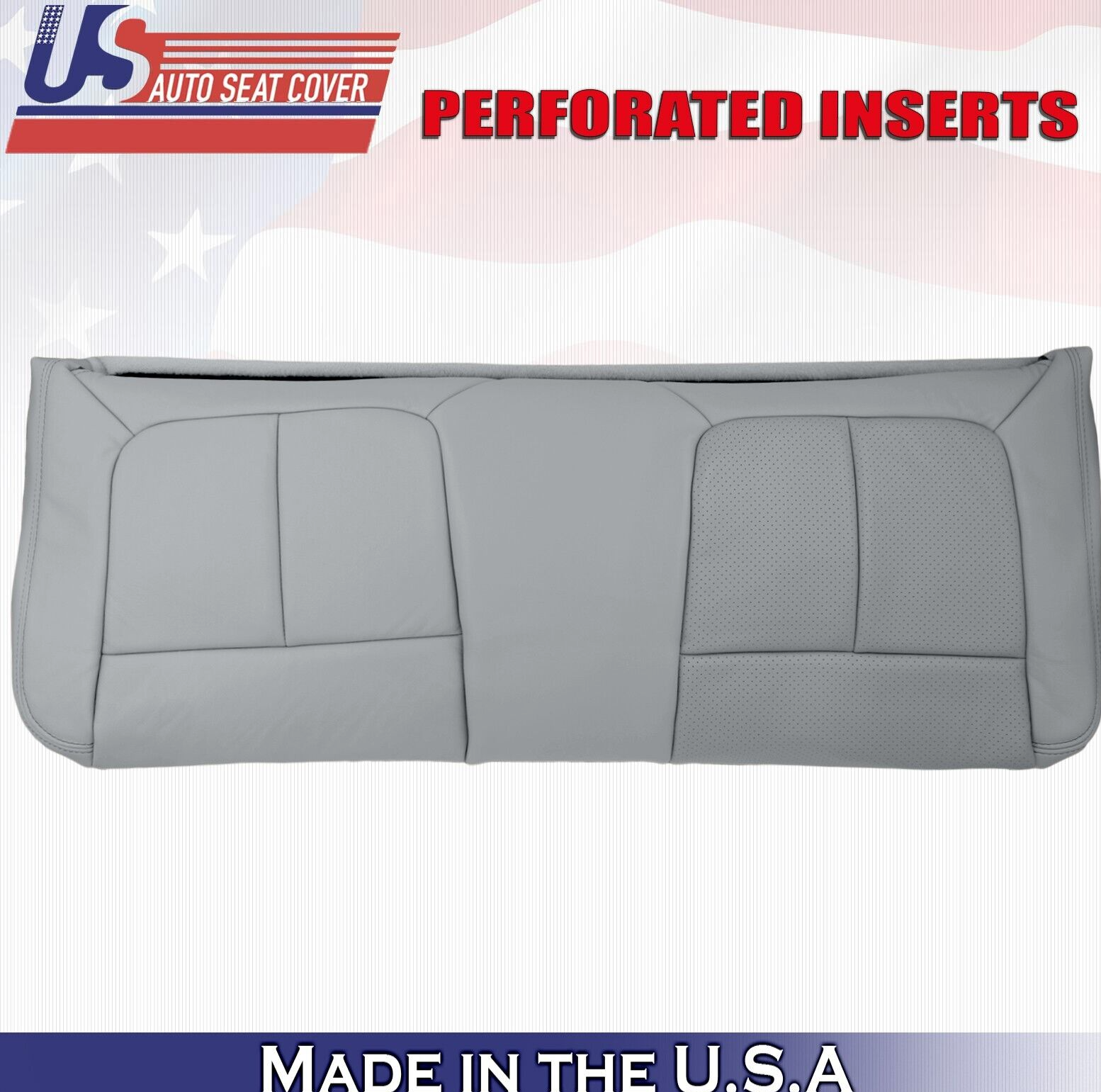 2014 2015 2016 For Ford F250 F350 2nd Row Driver Bottom Leather Seat Cover Gray