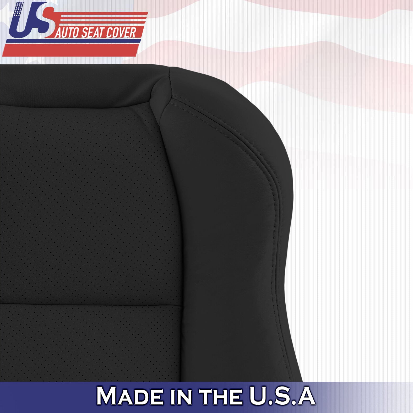 2004 Fits Acura TL Driver & Passenger 2x Top Perforated Leather Seat Covers BLK