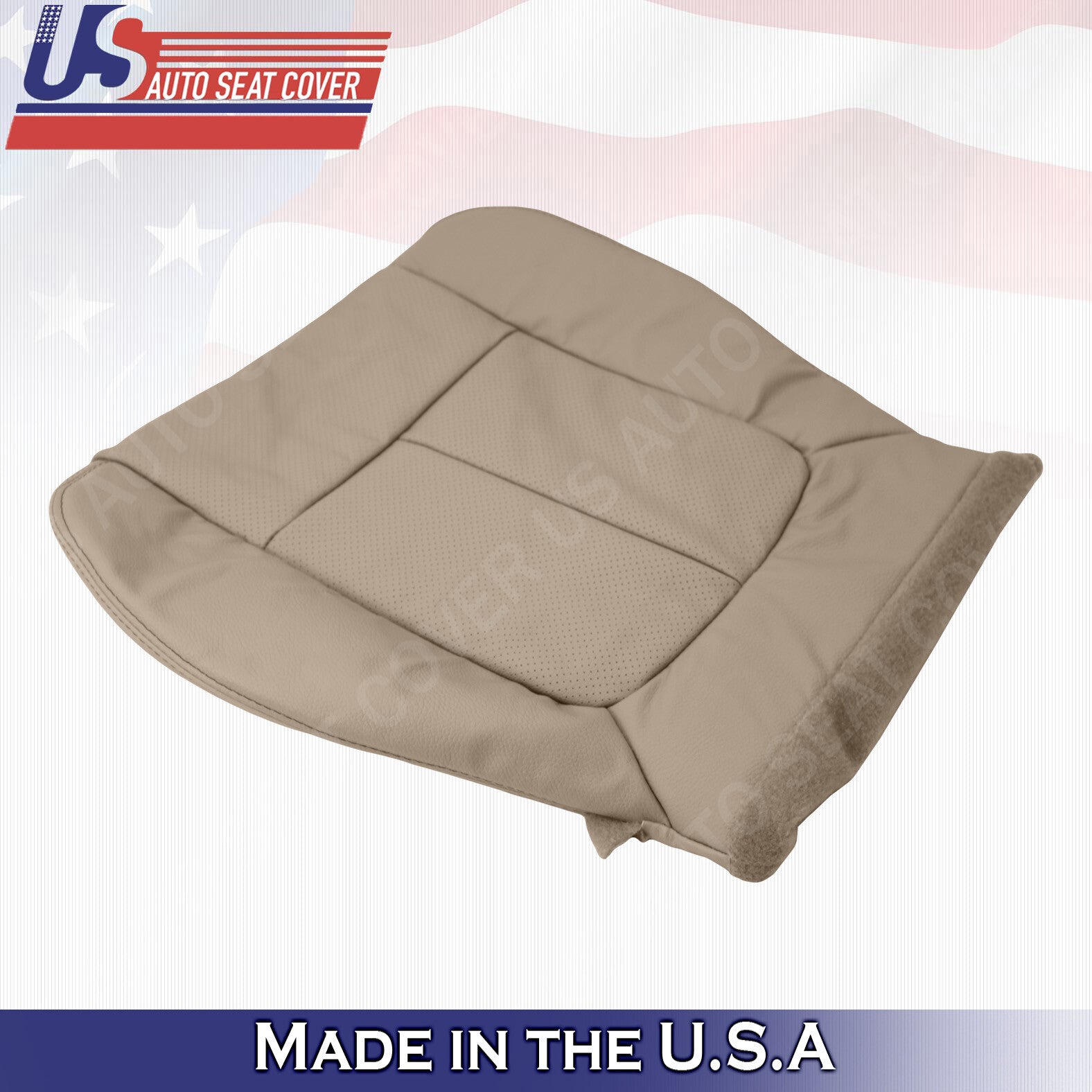 2011 to 2014 Fits Ford F150 Lariat Driver Bottom Perforated Leather Cover Tan