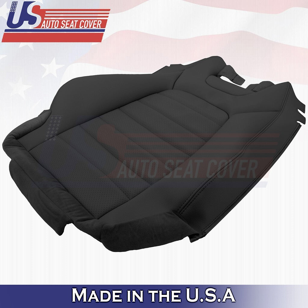 2015 to 2023 For Mercedes Benz C300 Driver Bottom & Top Vinyl Seat Cover Black