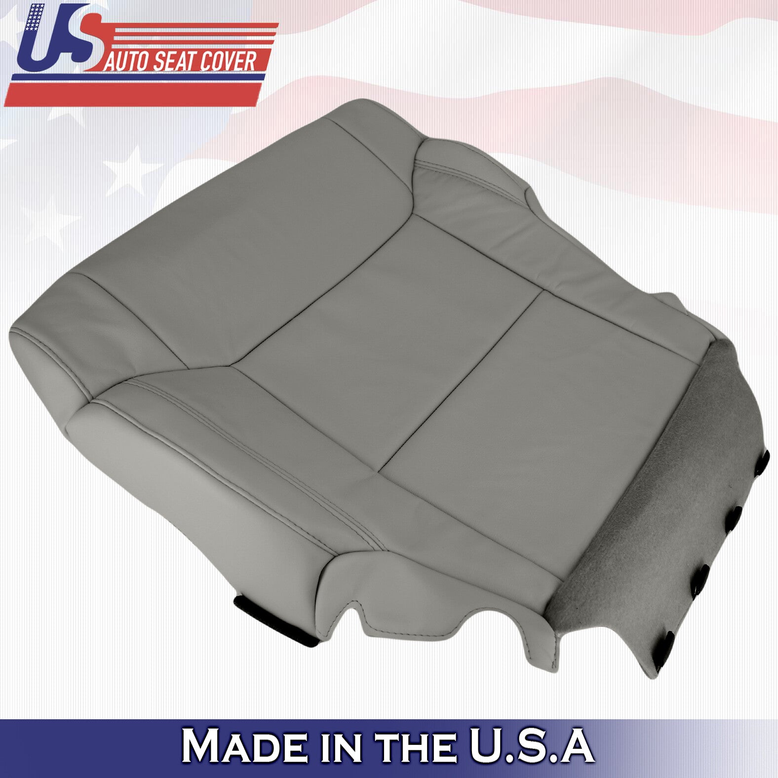 For 2014 to 2018 Toyota Tundra Front Driver Side Bottom Leather Seat Cover Gray