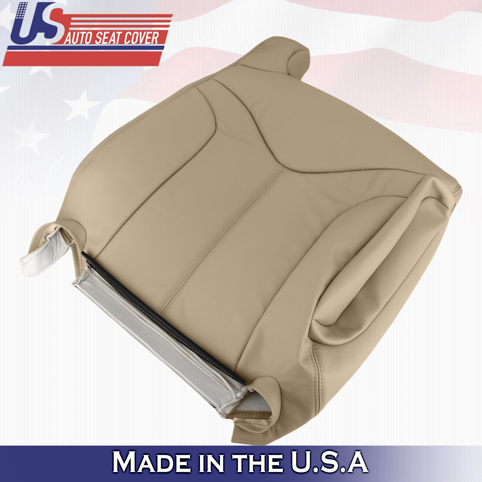 2001 2002 For GMC Yukon XL SLT SLE Driver & Passenger 2x Top Leather Covers Tan