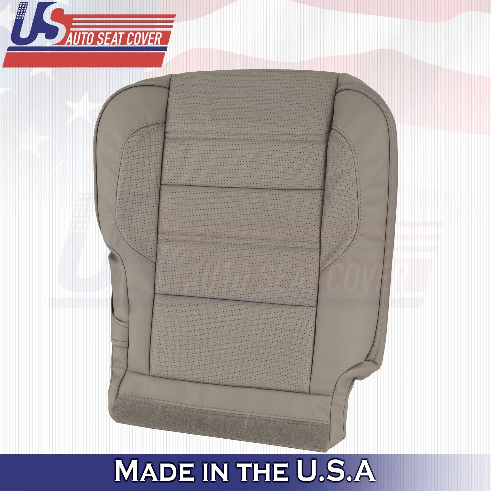 2015 to 2019 For GMC Yukon Denali Rear 2 Top & 2 Bottom Leather Seat Covers Tan