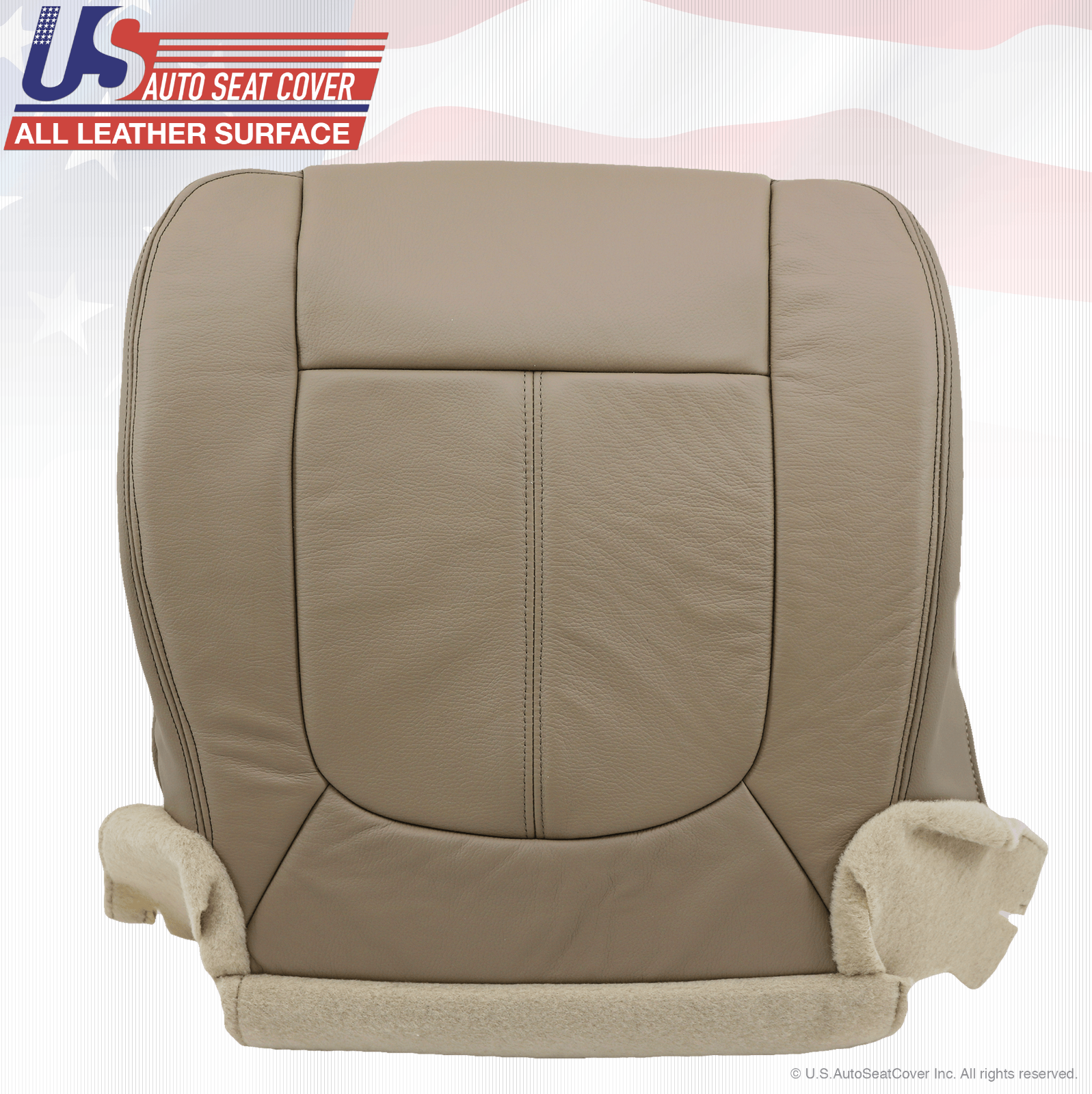 2011 - 2014 Ford F250 Lariat Driver Bottom Replacement Seat Cover Leather Tan