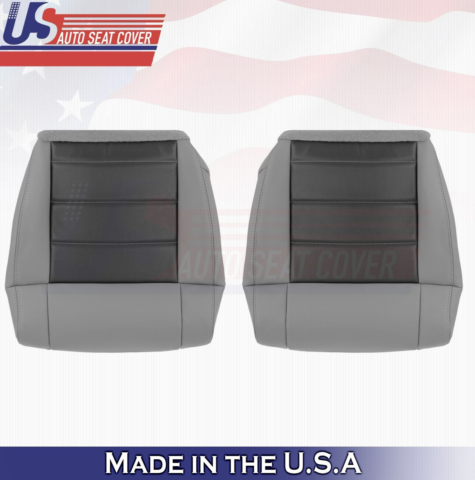 2010 For Jeep Wrangler Driver & Passenger Bottom Synthetic Leather Covers Gray