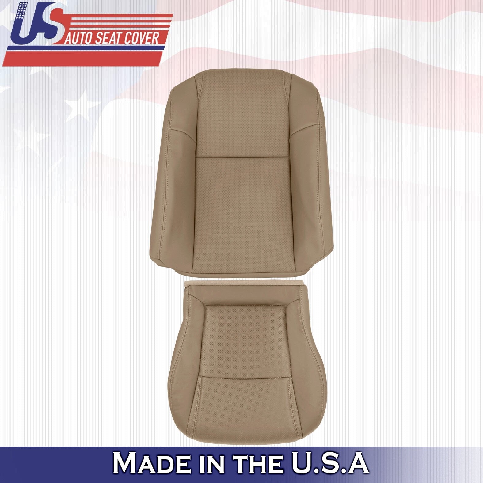 2003 to 2005 For Honda Pilot Driver Top & Botton Synthetic Leather Covers Tan