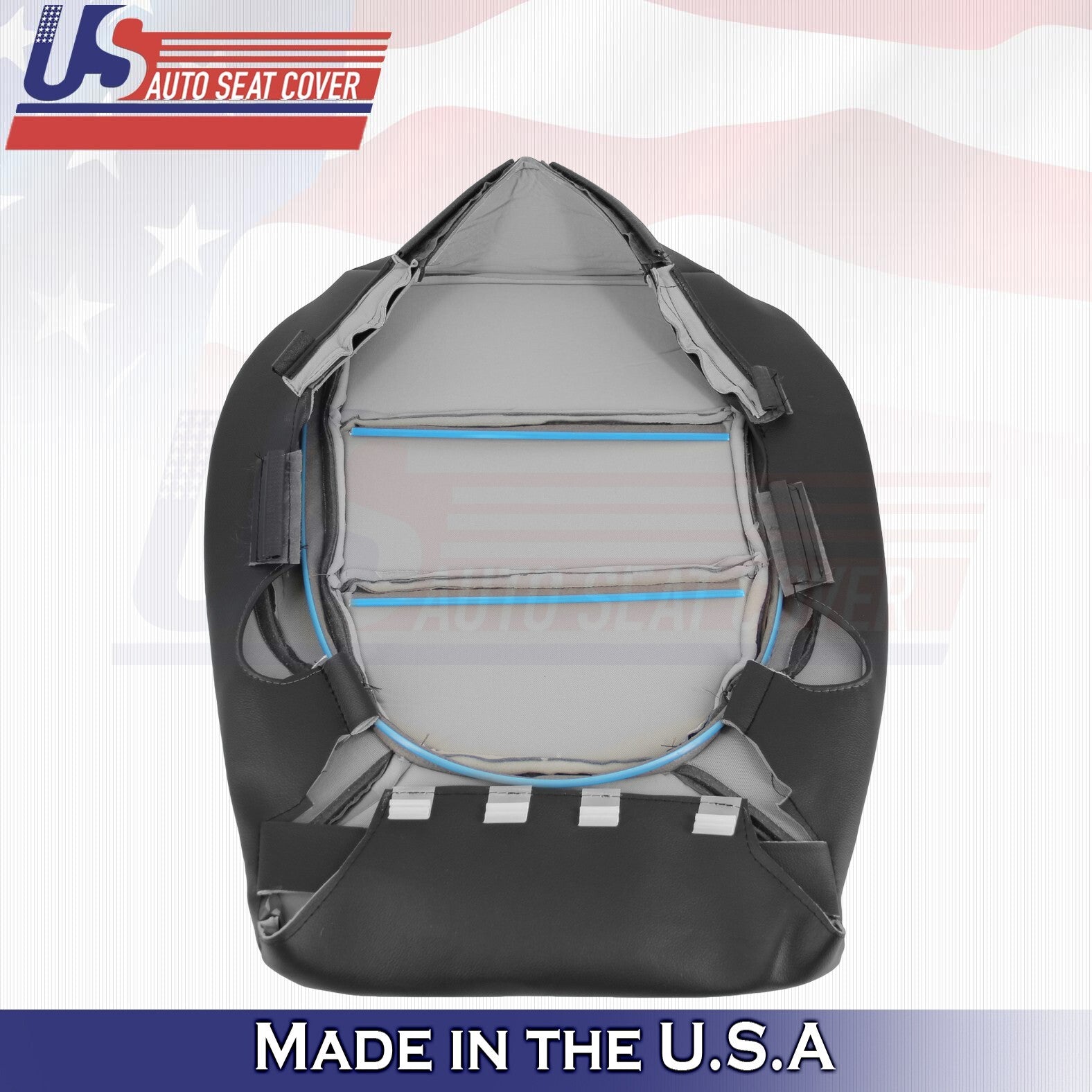 2019 to 2023 For GMC Sierra 1500 Front Driver Bottom Leather Seat Cover Black