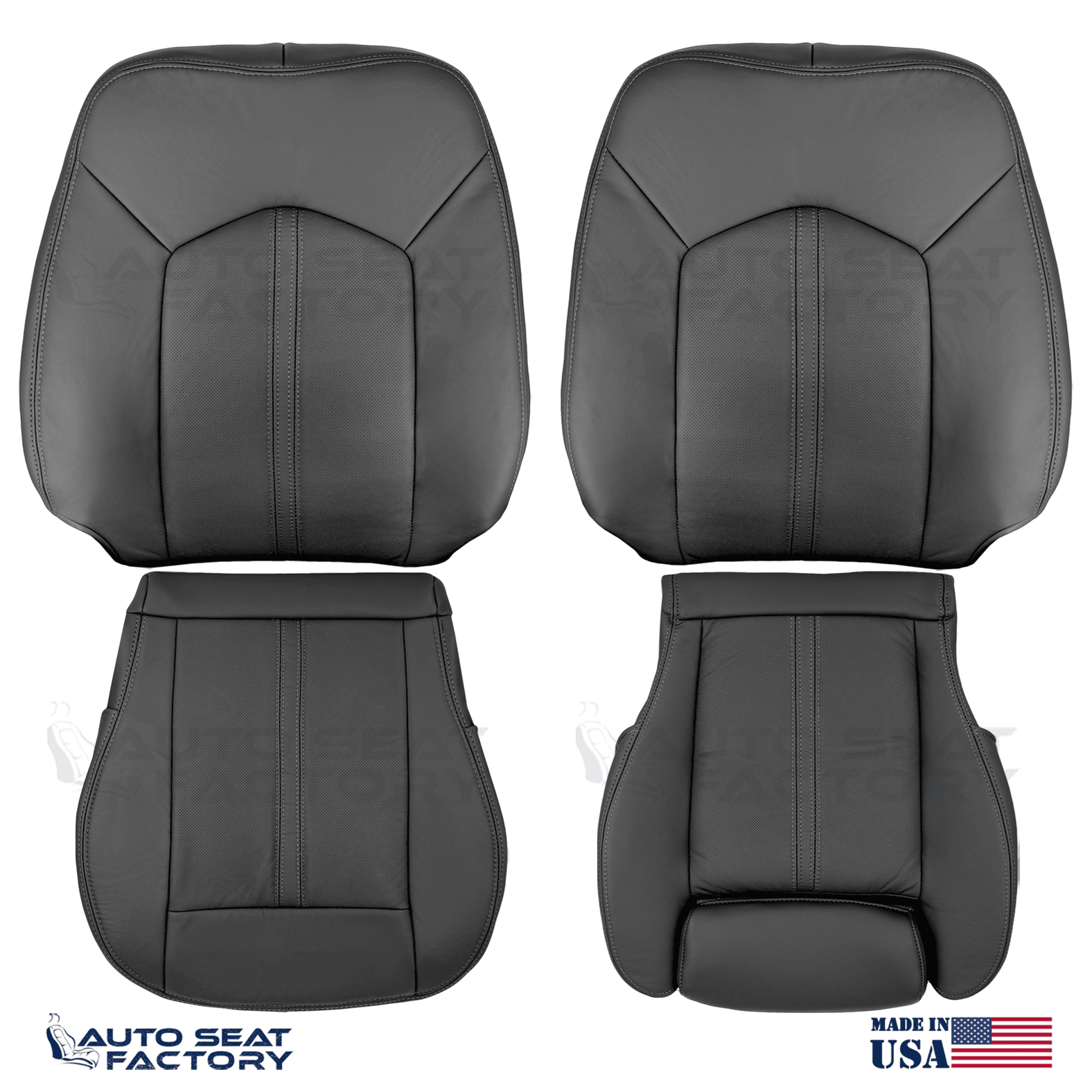 Replacement 2010 - 2016 Fits Cadillac SRX Ebony Leather Seat Covers, Perforated