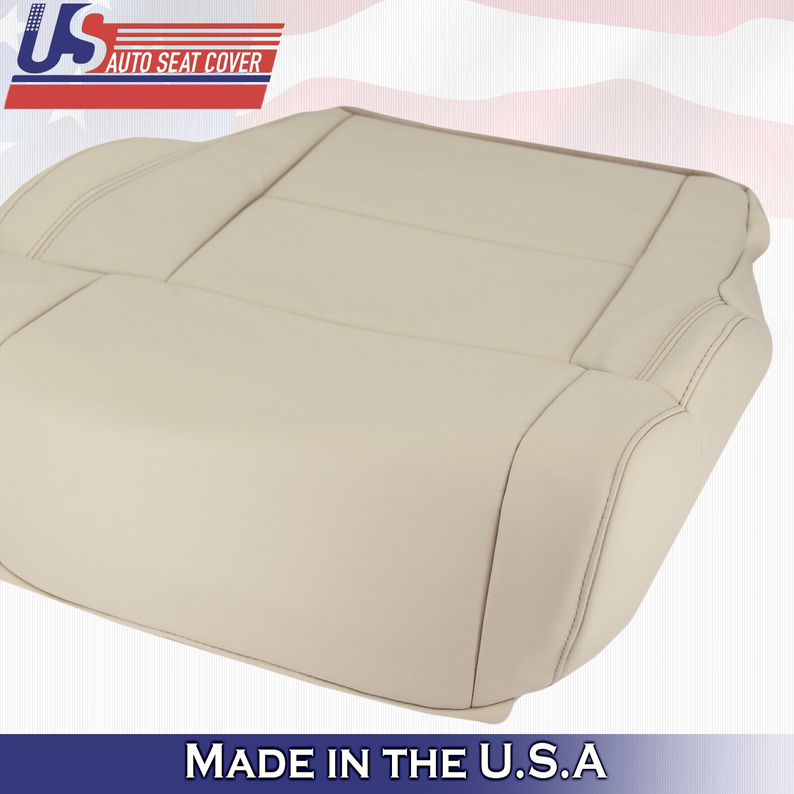 Fits 2014 to 2018 Toyota Tundra PASSENGER Bottom Leather Seat Cover Sand Beige
