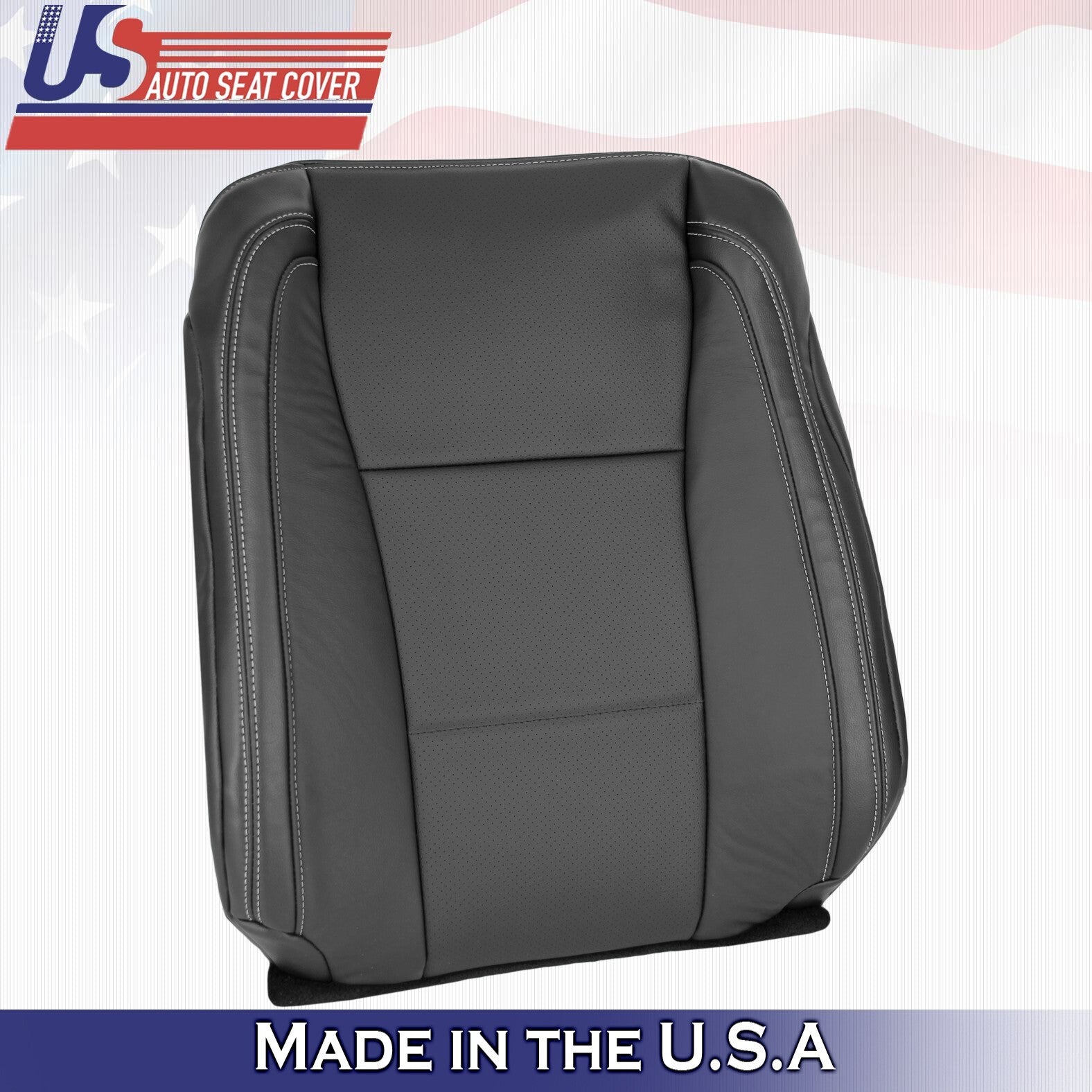 2015 to 2017Fits Ford F150 Lariat Driver&Passenger Top Leather Seat Covers Black