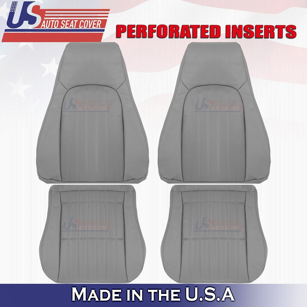 1997 to 2002 For Chevy Camaro Driver & Passenger Bottoms-Tops Leather Cover Gray