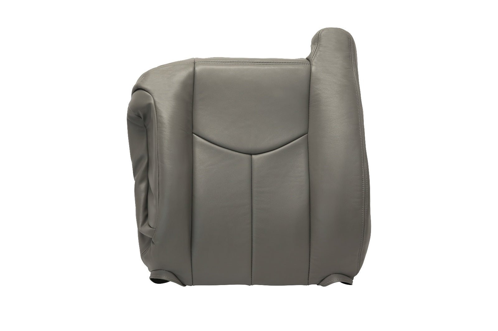 2003 to 06 Chevy Silverado Driver Top Lean Back Leather Seat Cover pewter Gray