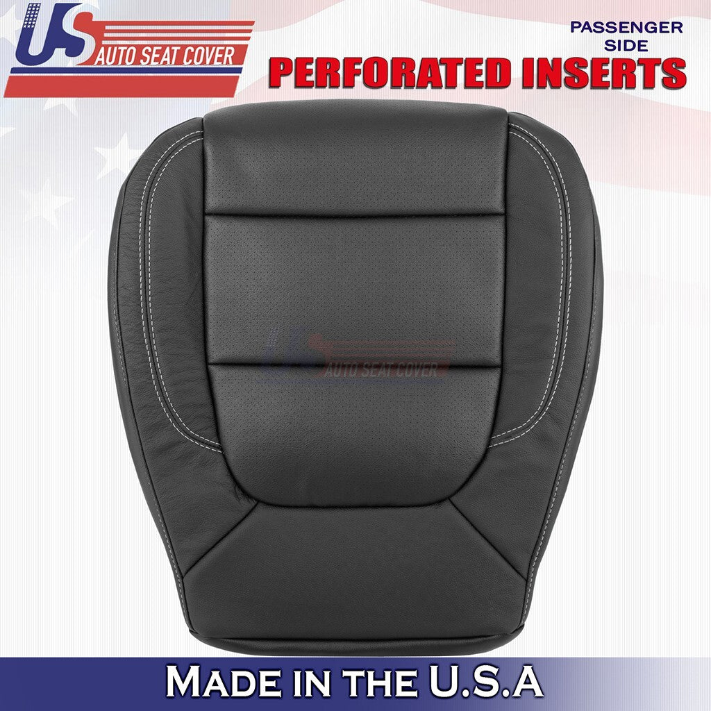 2019 to 2023 For GMC Sierra SLT Passenger Bottom Perforated Leather Cover Black