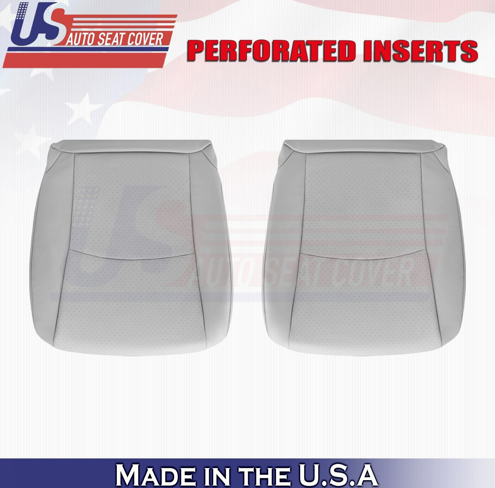 2006 2007 For Toyota Highlander Driver Passenger Bottom Perf Leather Covers Gray