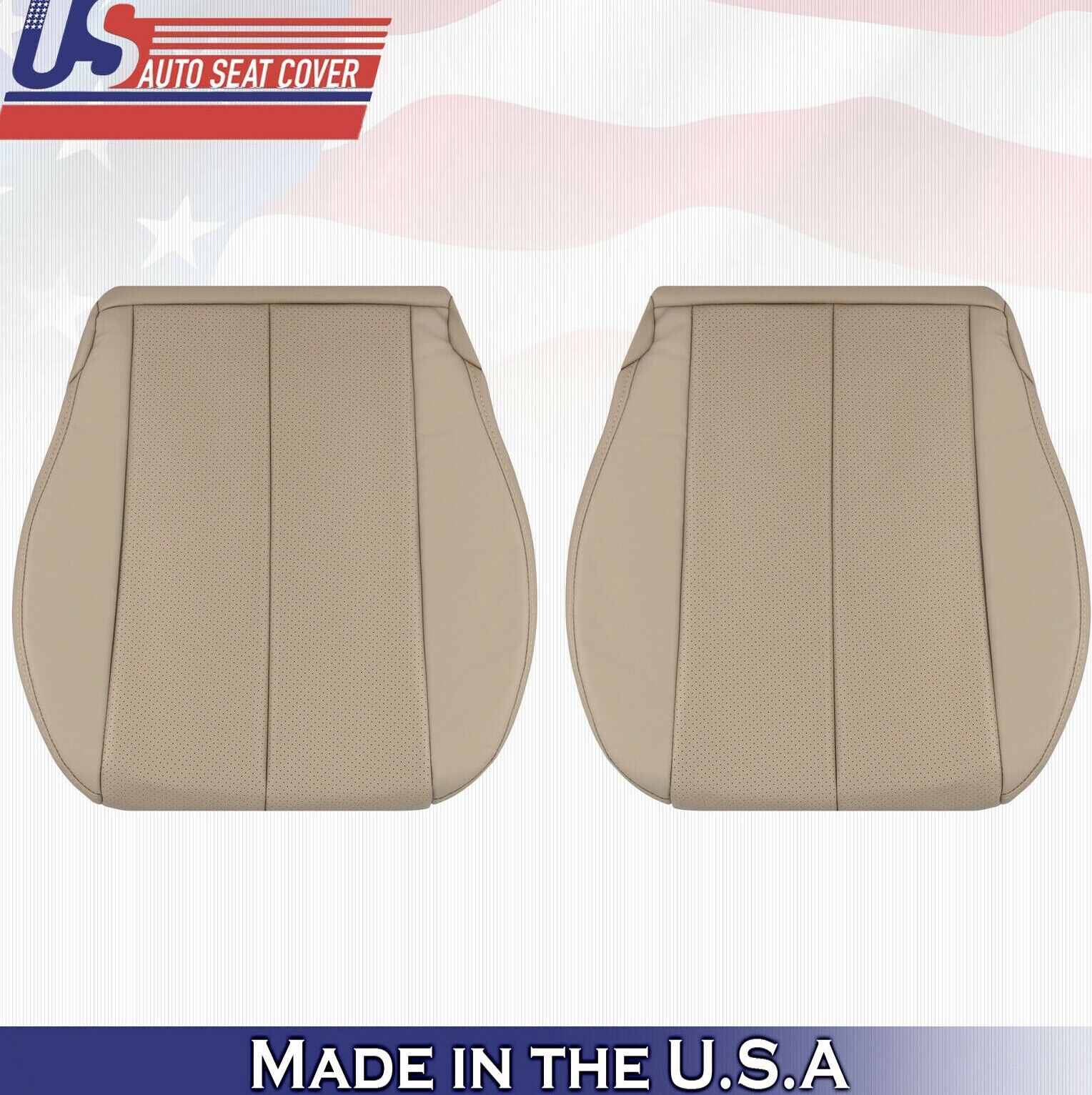 1999 to 2003 For Toyota Camry Solara Driver Passenger Leatherette Covers in Tan