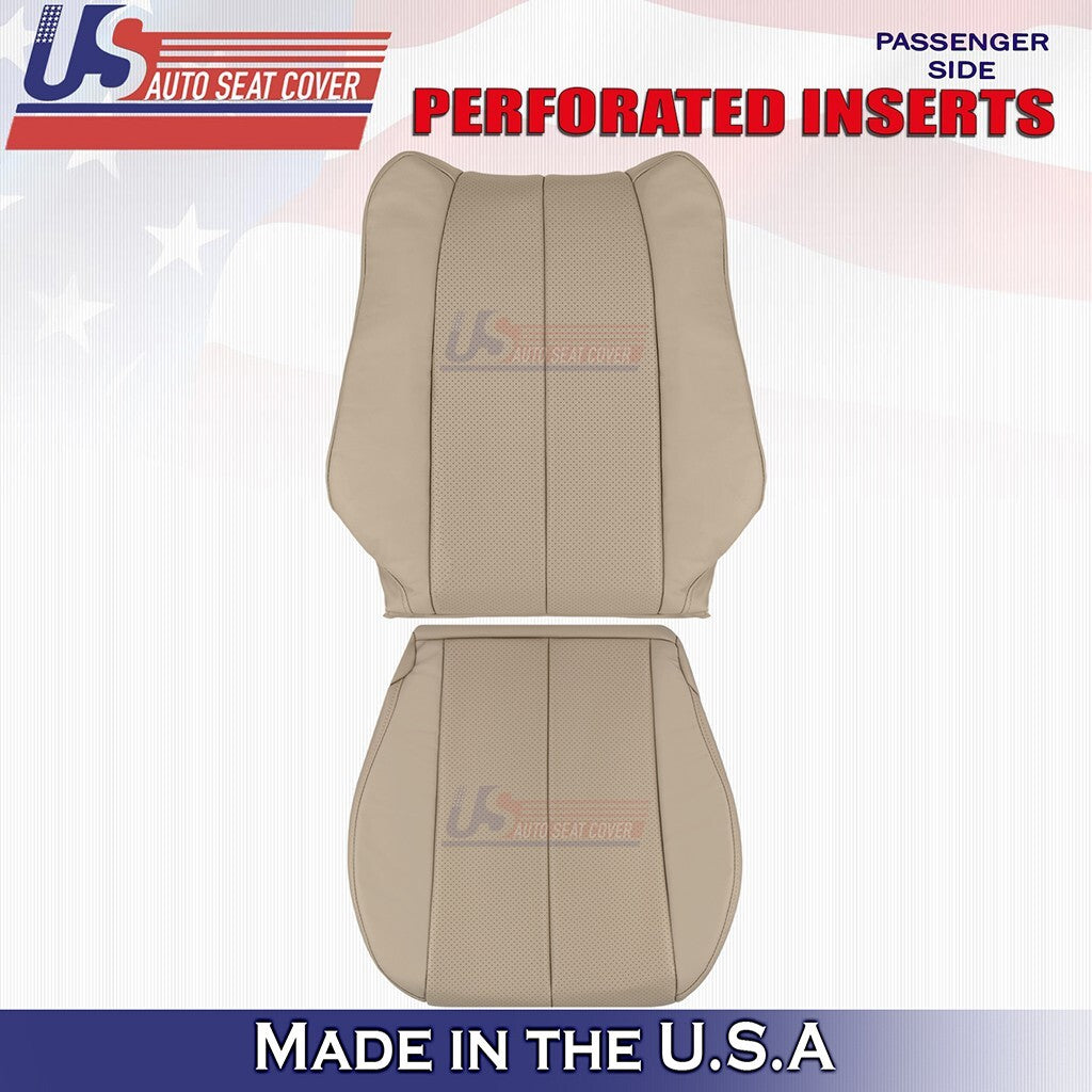 99-03 FOR Toyota Camry Solara Passenger Top&Bottom perforated Leather Cover Tan