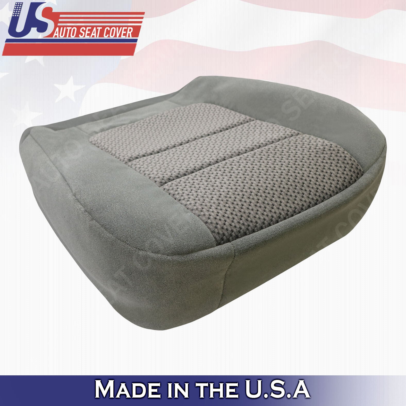 2001 Ford F250 F350 F450 Front Driver & Passenger Bottoms Cloth Seat Cover Gray