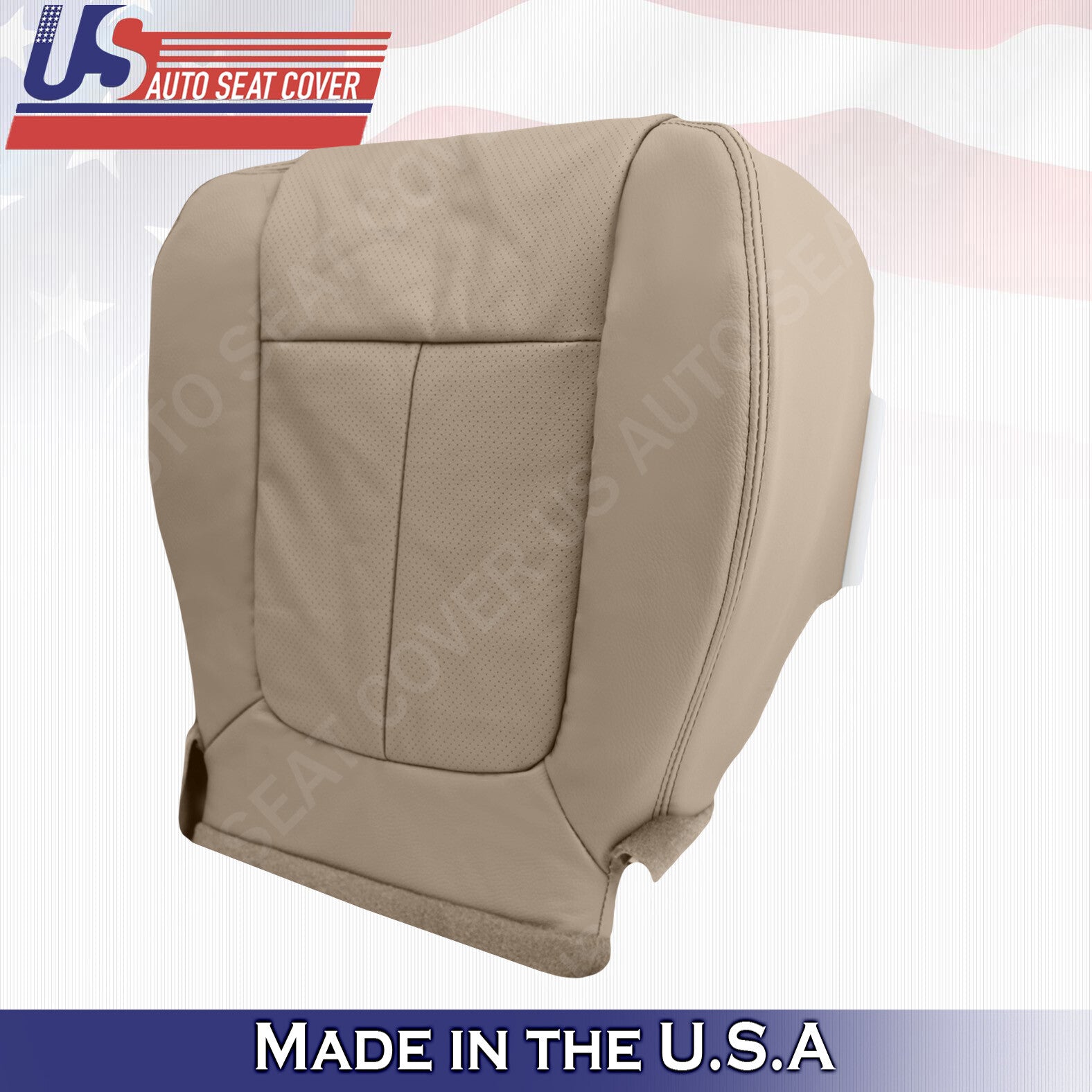 2011 to 2014 Fits Ford F150 Lariat Passenger Bottom Perforated Leather Cover Tan