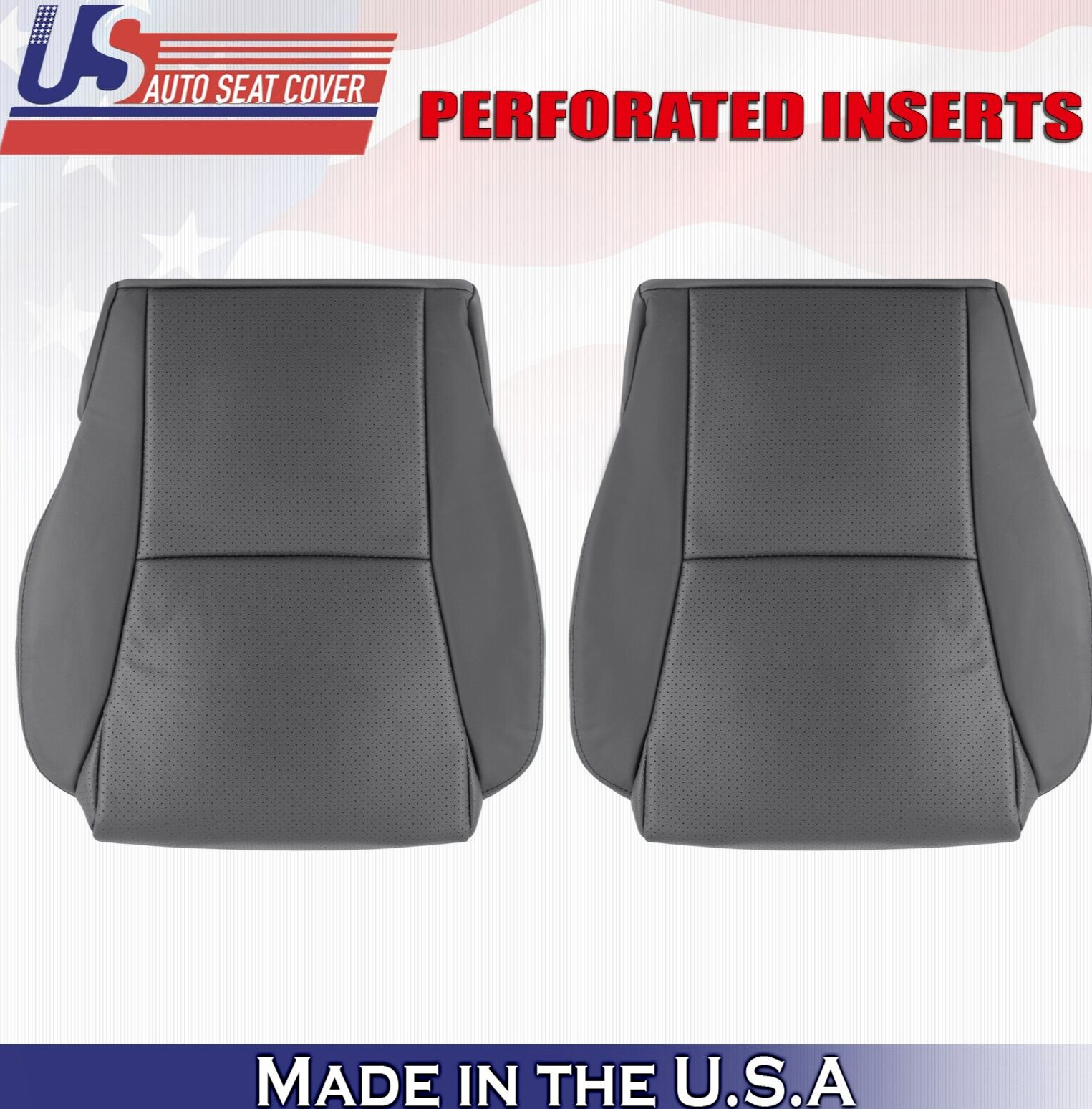 2006 For Toyota Solara Convertible Driver & Passenger Bottom Leather Covers Gray