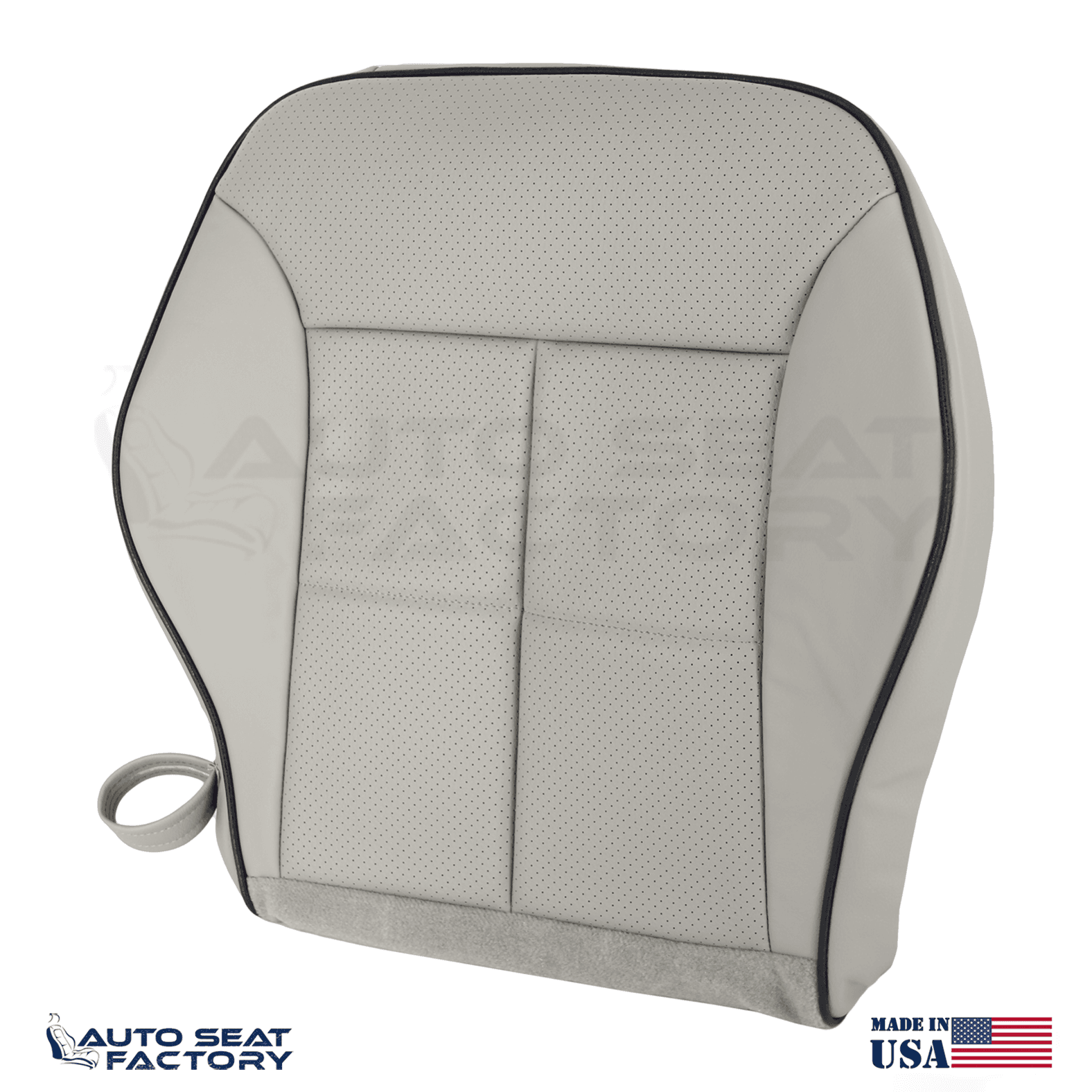 Fits 2007 - 2010 Lincoln MKX Front Perf. Bottom Gray Leather Seat Covers +Piping