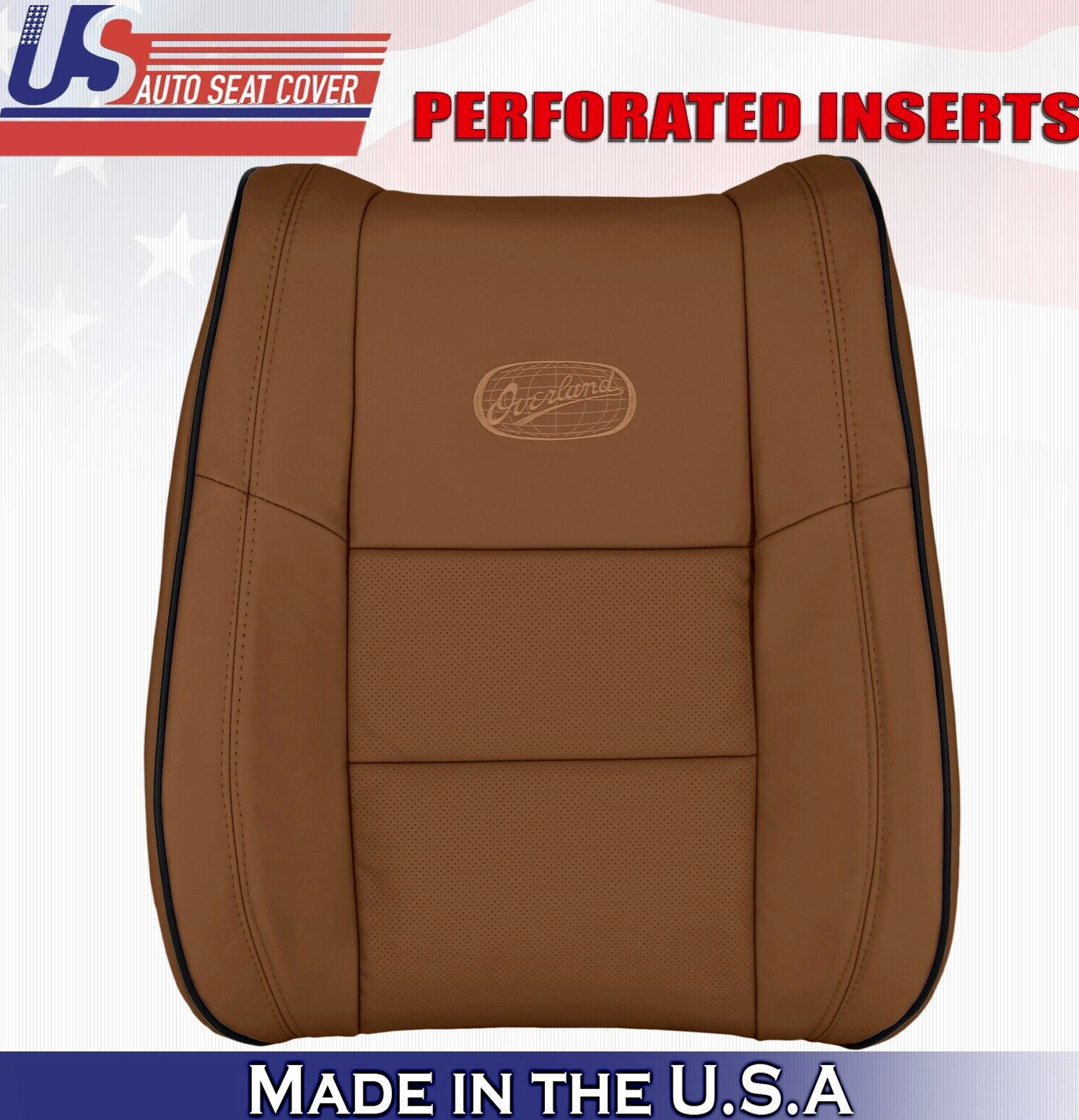 2019 2020 For Jeep Grand Cherokee OVERLAND Front Driver Top Leather Cover Brown