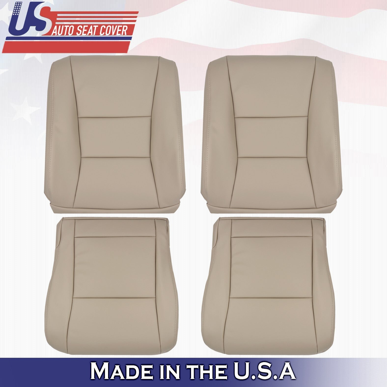 1995 to 1997 For Lexus LX450 Front 2x Top & 2x Bottom Leather Seat Covers Tan