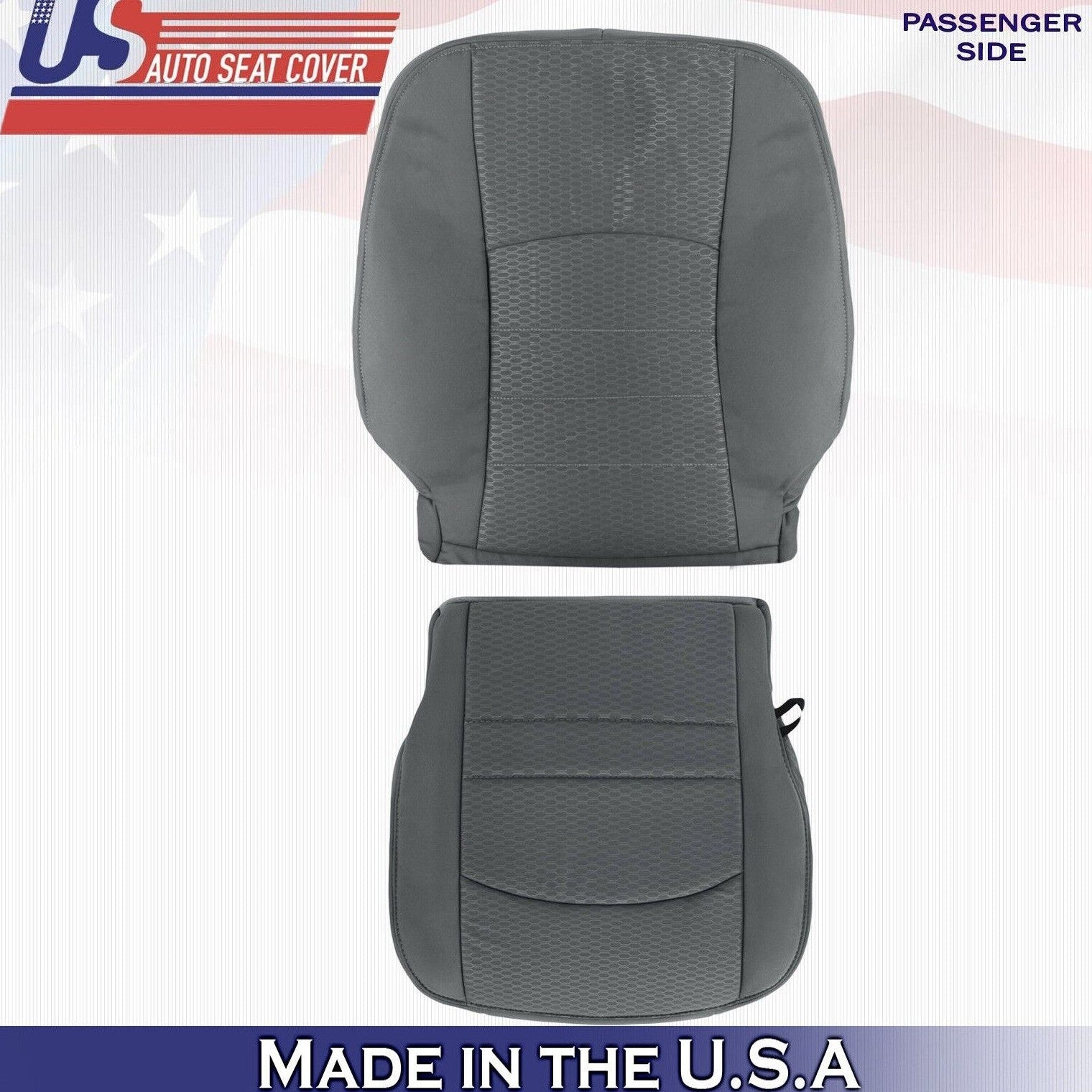 2013 to 2018 For Dodge Ram 3500 SLT Passenger Top Bottom Cloth Seat Covers Gray