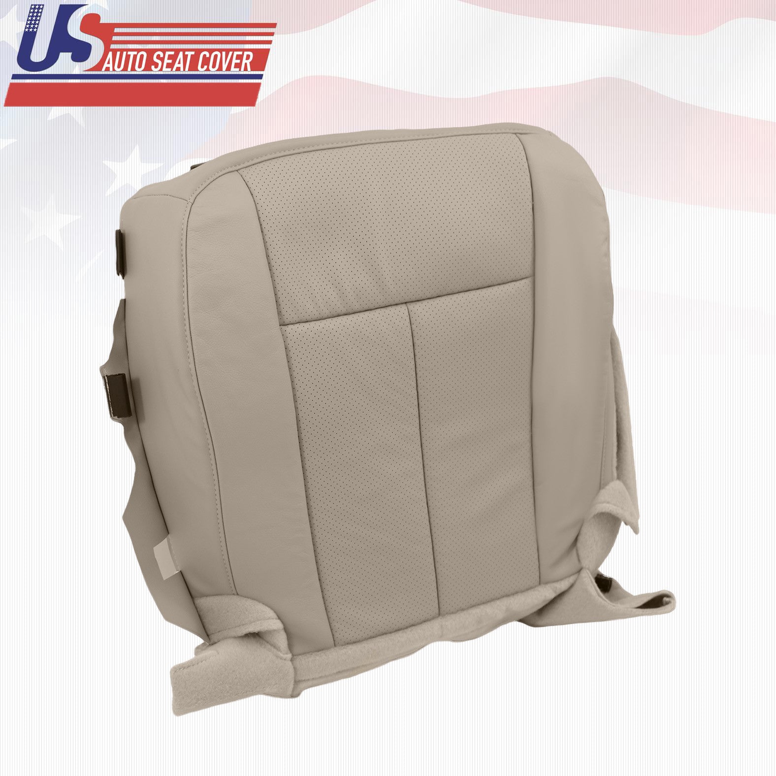 2011 2012 Ford Expedition Passenger Bottom Perforated Leather Seat Cover Gray