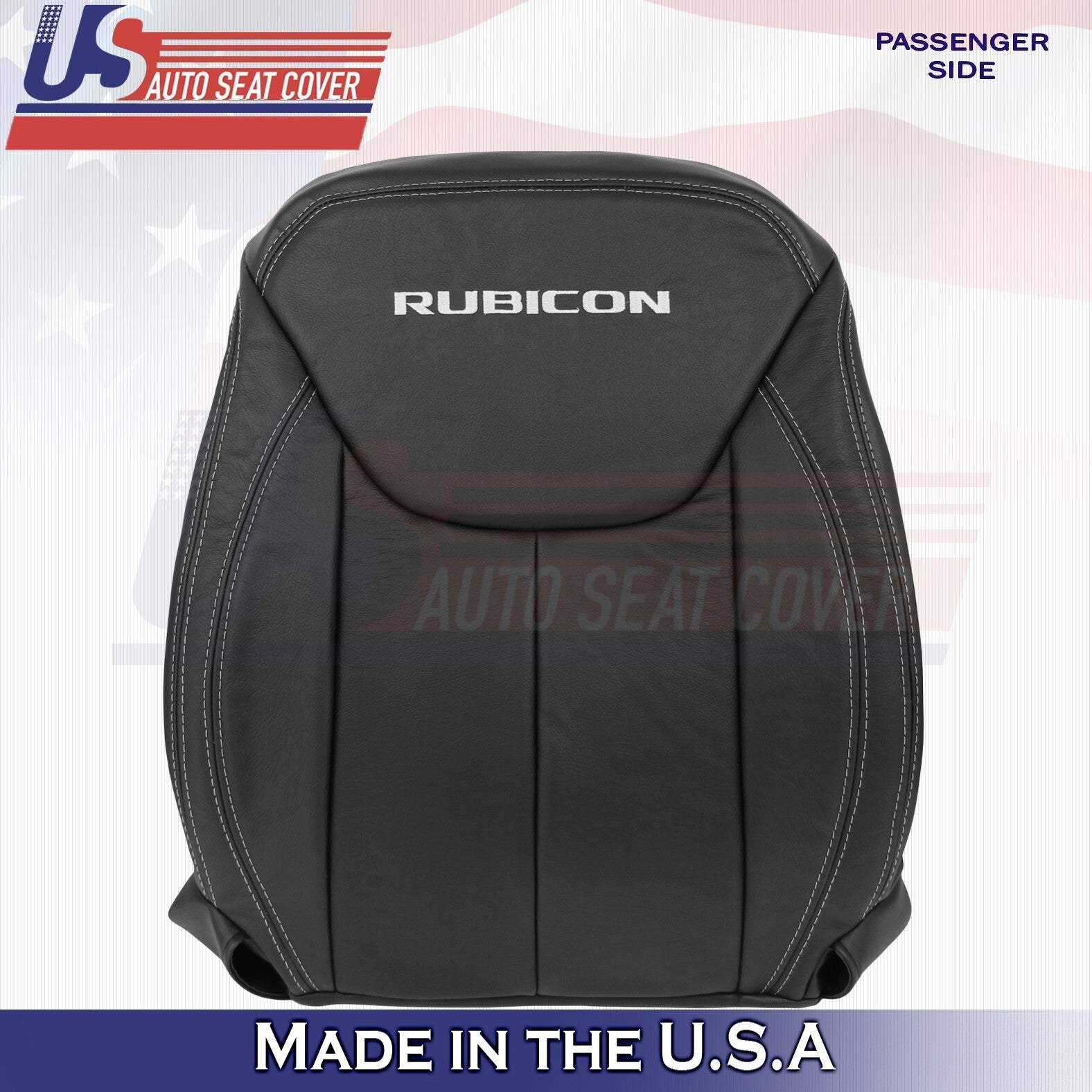 2011-2017 For Jeep Wrangler Rubicon Passenger Bottom&Top Leather Cover Black