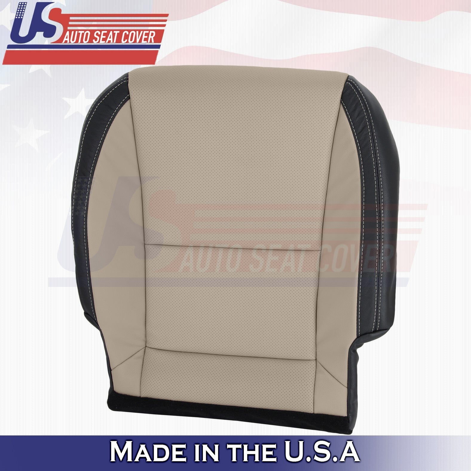 2010 to 2015 For Chevy Camaro Passenger Bottom Leather Cover Beige/Black