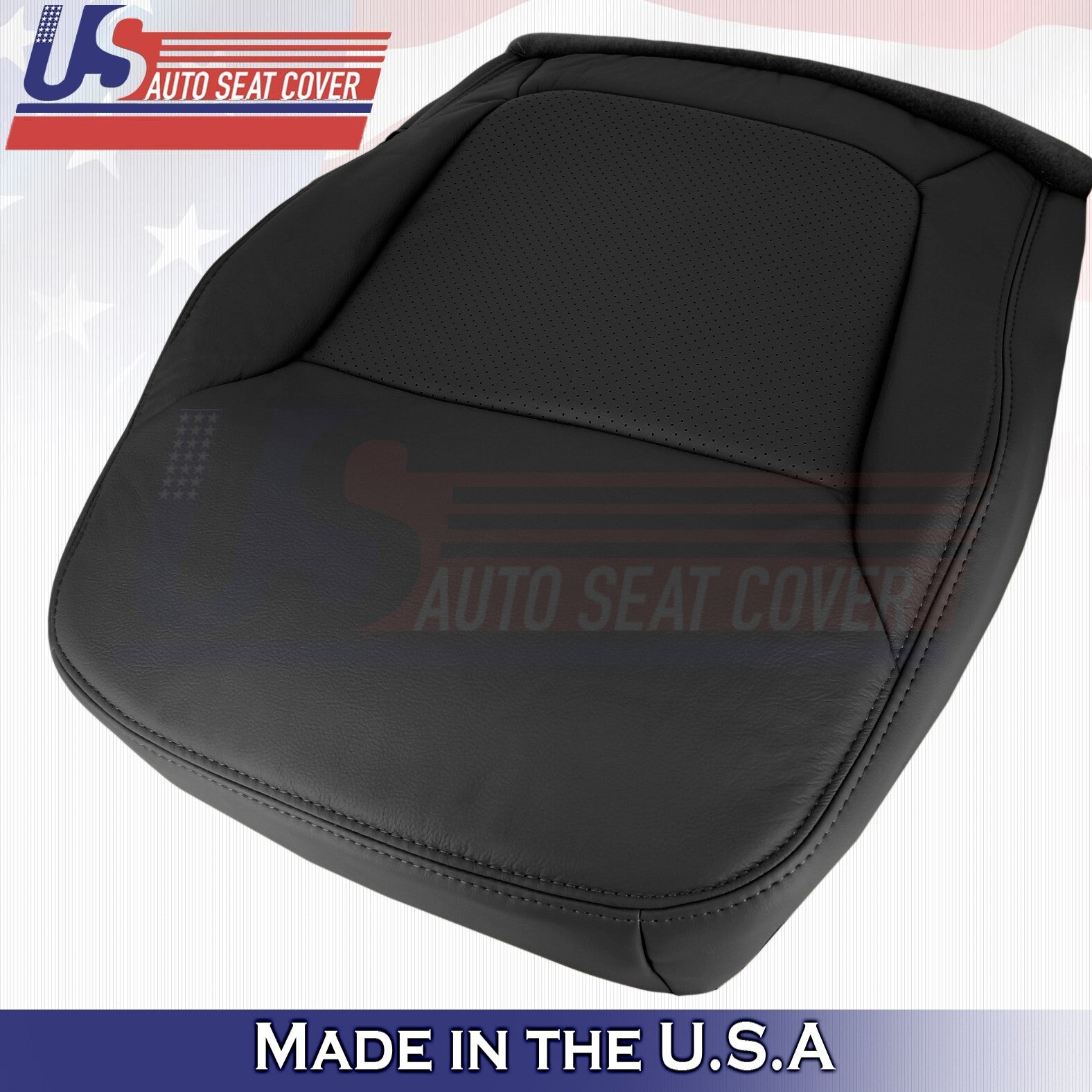 2002 2003 Fits Acura TL Type S Passenger Bottom & Top Leather Seat Cover Black