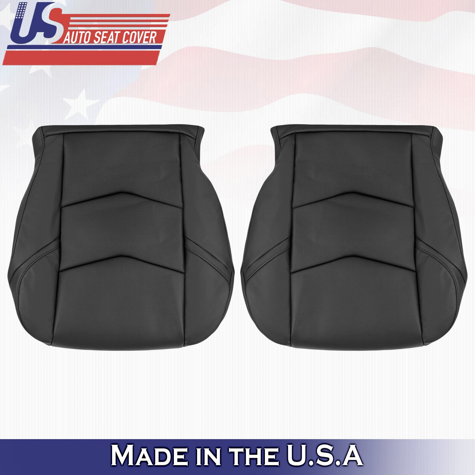 2015 to 2020 For Cadillac Escalade Driver Passenger Bottom Leather Covers Black