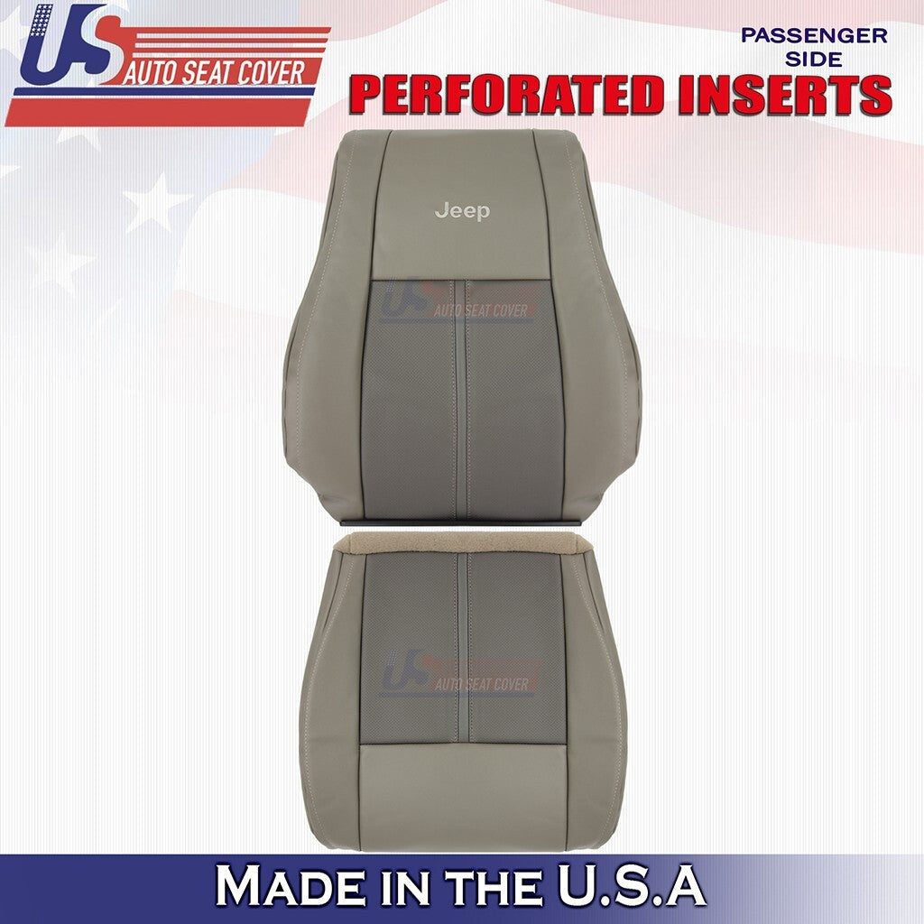 2005 to 2007 For Jeep Grand Cherokee Passenger Bottom & Top Leather Cover Tan