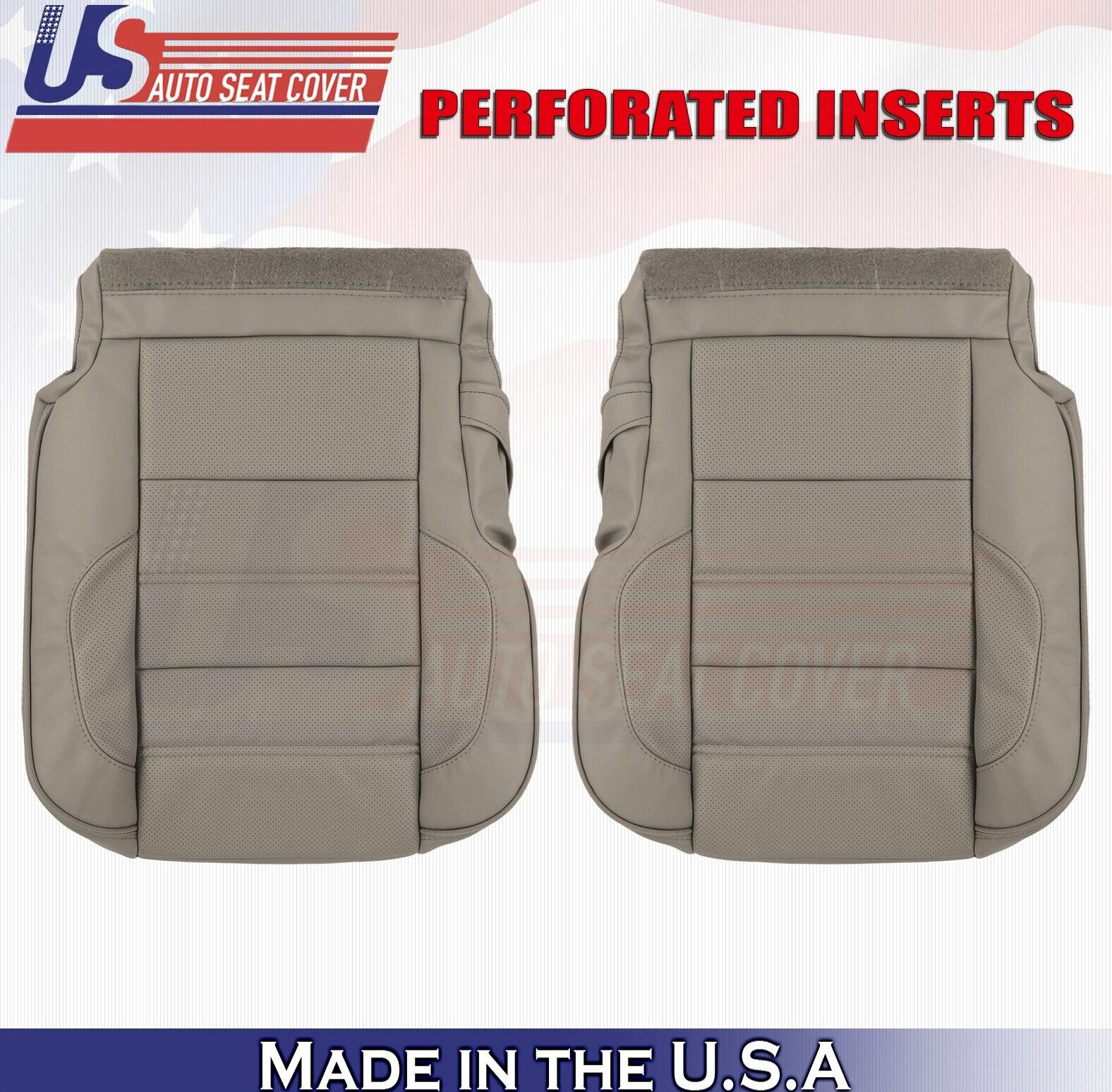 2019 For GMC Sierra Denali Rear Driver Passenger Bottom Leather Seat Covers Tan