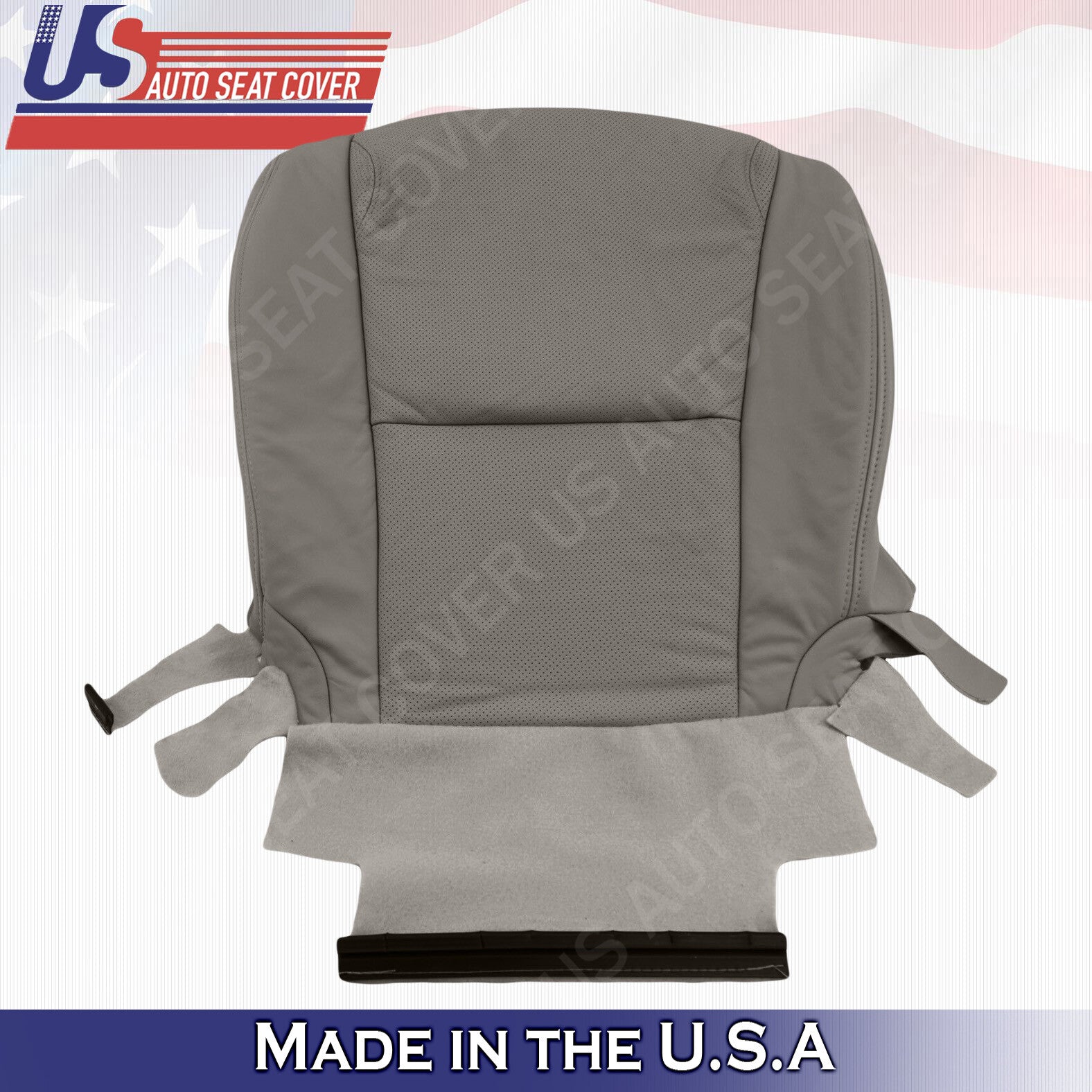 Fits 2006 to 2011 Lexus GS350 Driver Bottom Leather Perforated Seat Cover GRAY