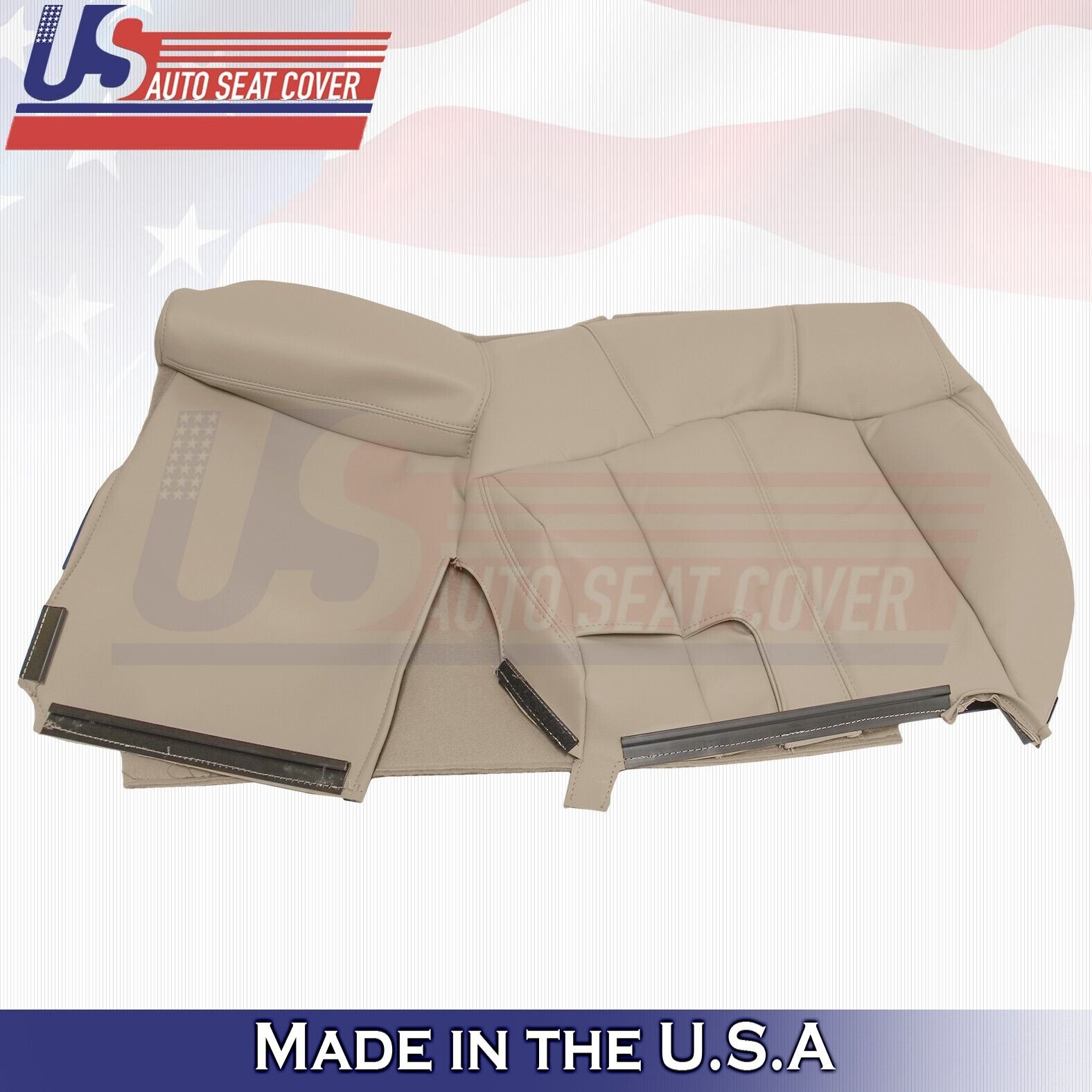 1999 2000 2001 2002 For Chevy Silverado Rear Bench Driver Top Leather Cover Tan
