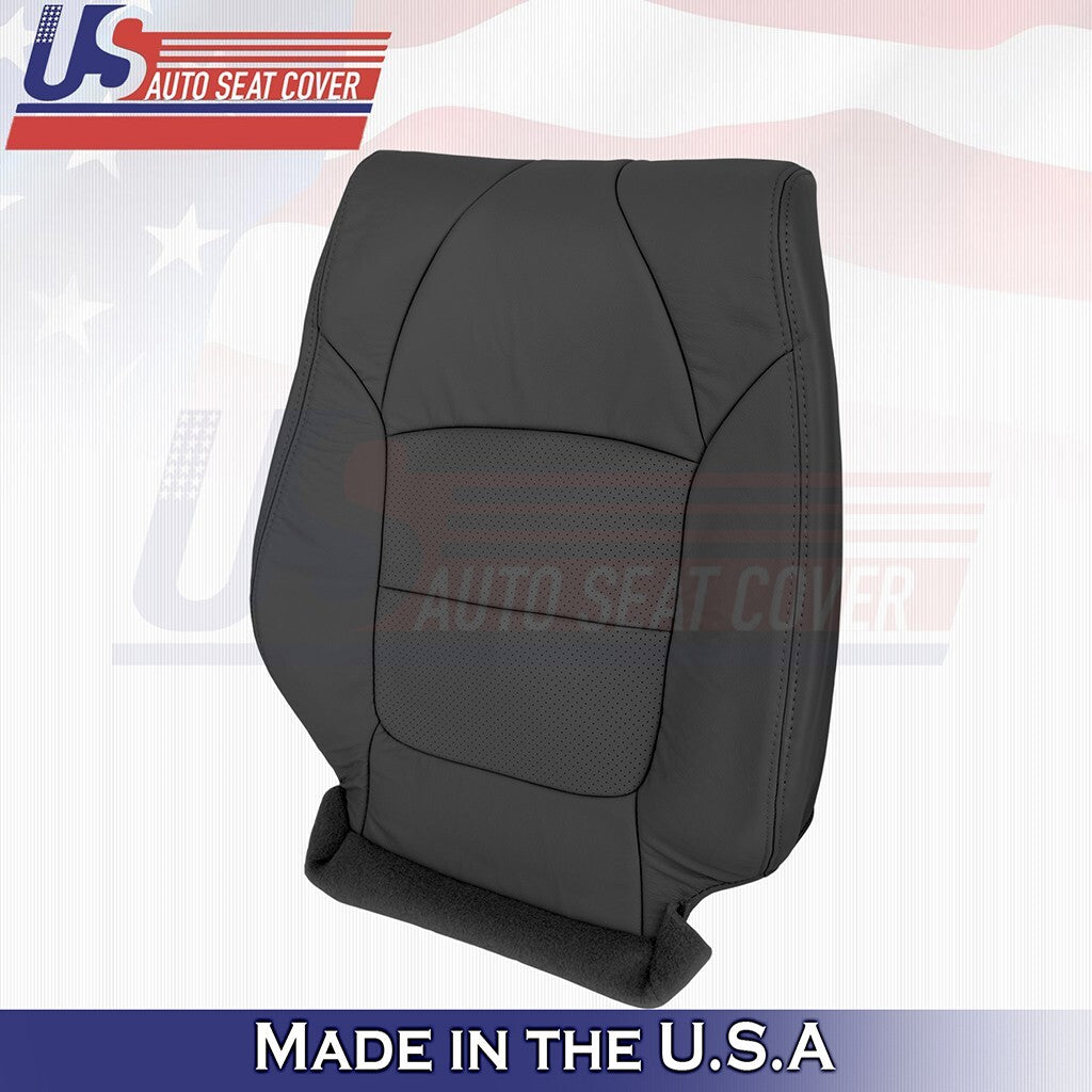 2002 2003 For Acura TL Type-S Driver & Passenger Bottom Top Leather Cover Black