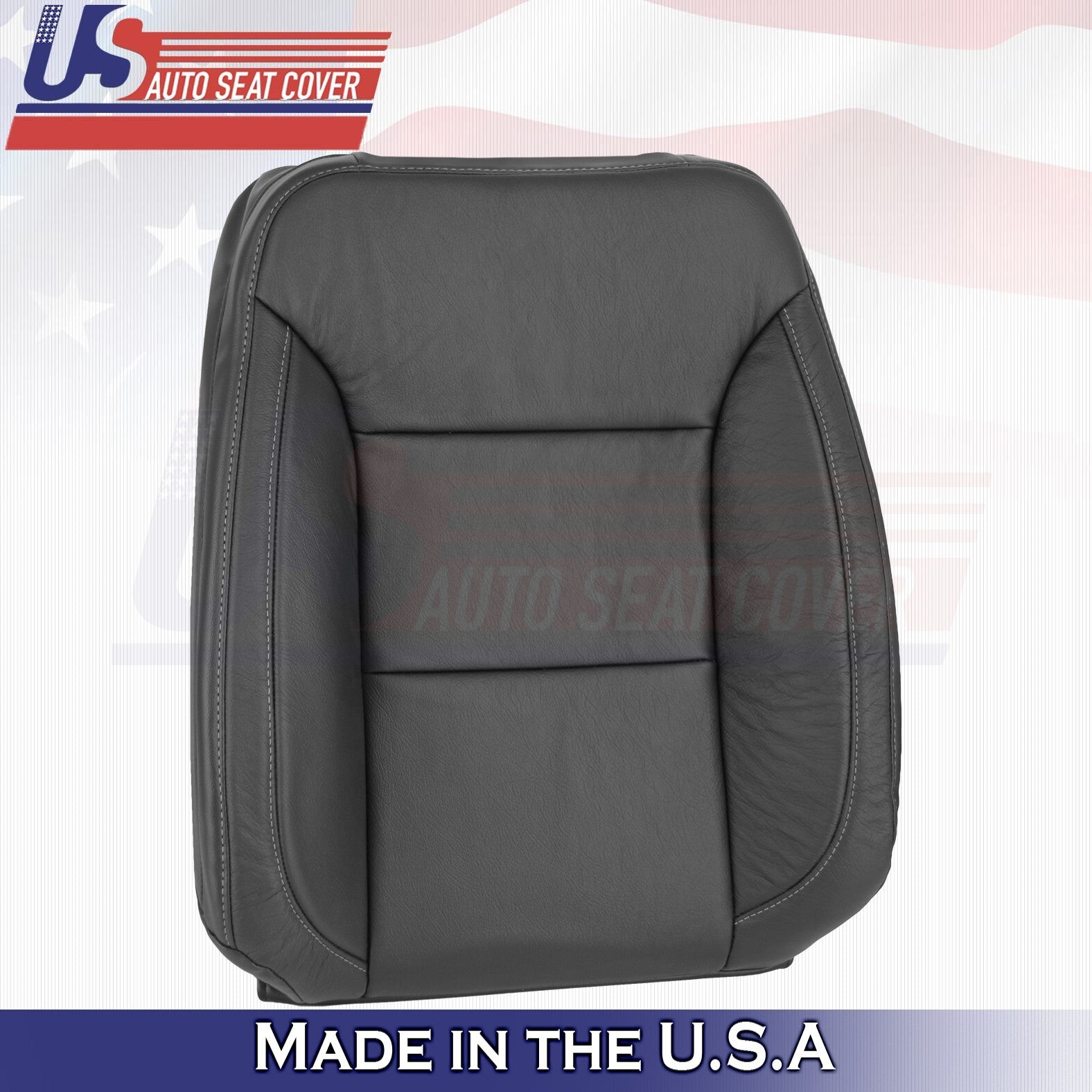 2021 2022 For Chevy Silverado 1500 WT Front Driver Top Leather Seat Cover Black