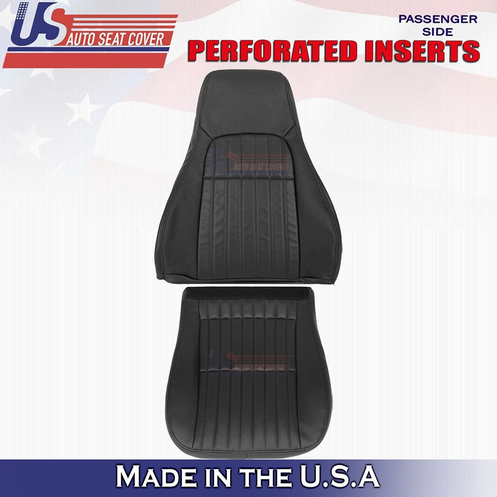 1997 to 2002 For Chevy Camaro Driver&Passenger Bottoms &Tops Leather Cover Black