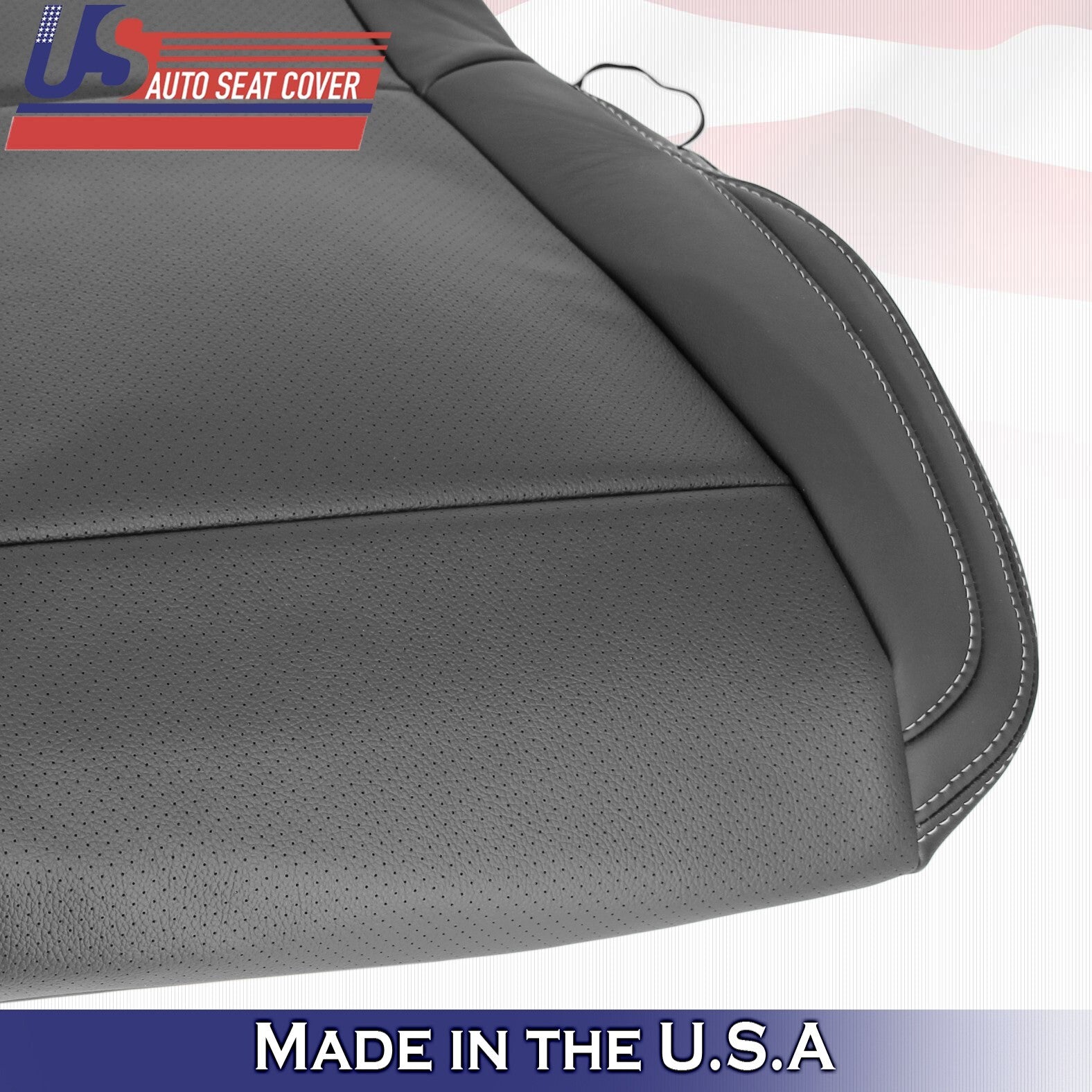 2015 2016 2017 For Ford F150 Lariat Driver Bottom Perf Leather Seat Cover Black