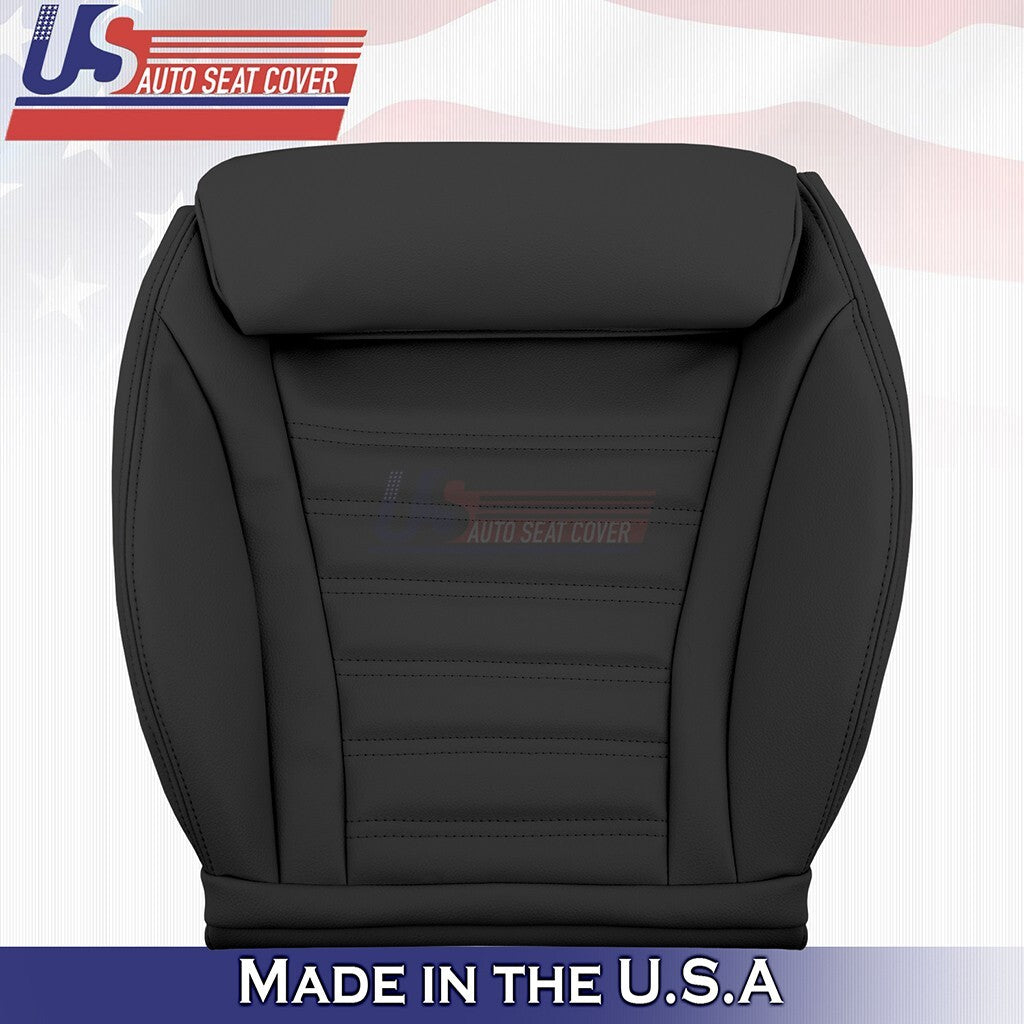 2015 to 2021 Fits Mercedes Benz C43 Driver Top & Bottom Vinyl Seat Covers Black