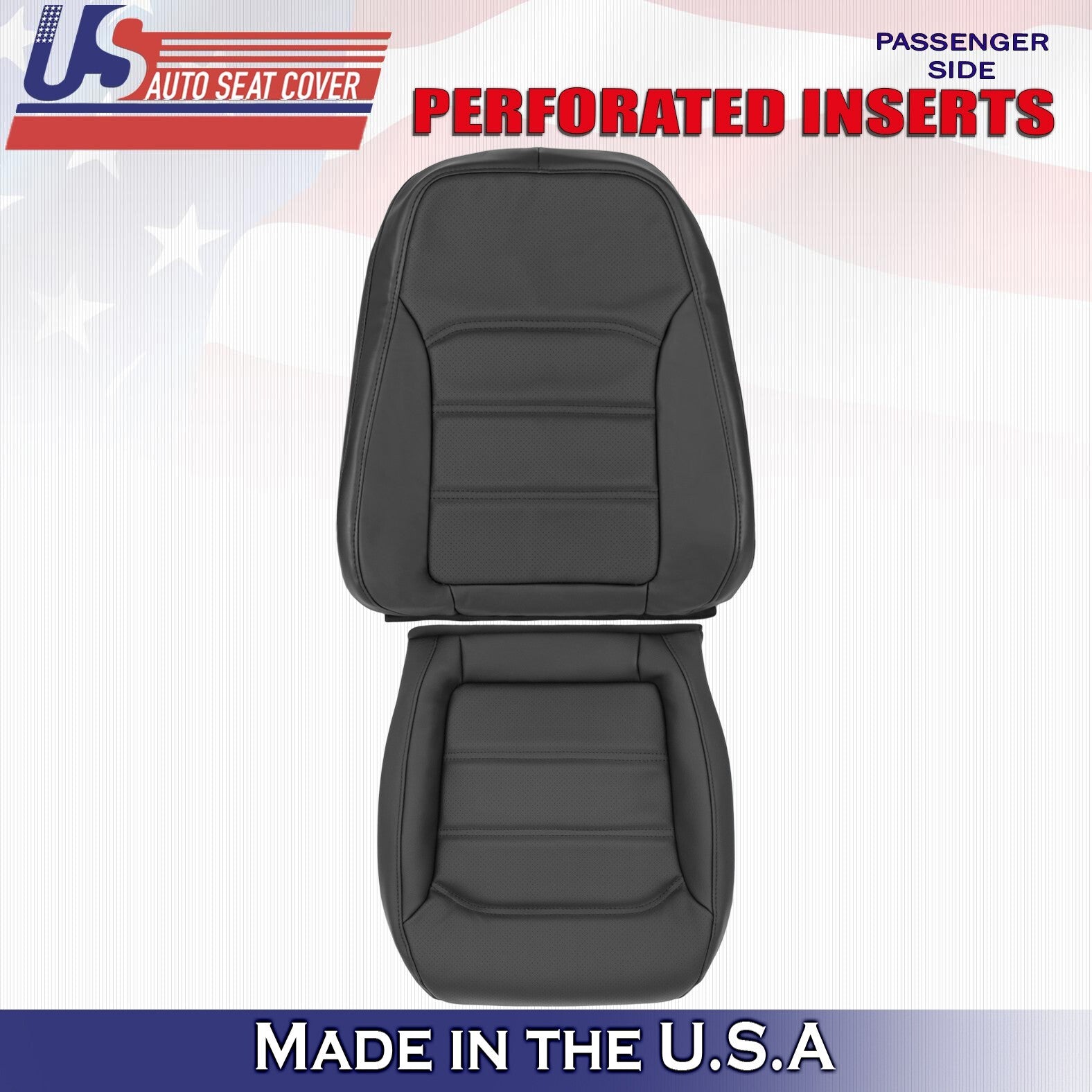 2012 to 2020 For Volkswagen Passat Passenger Bottom & Top Leather Cover Black
