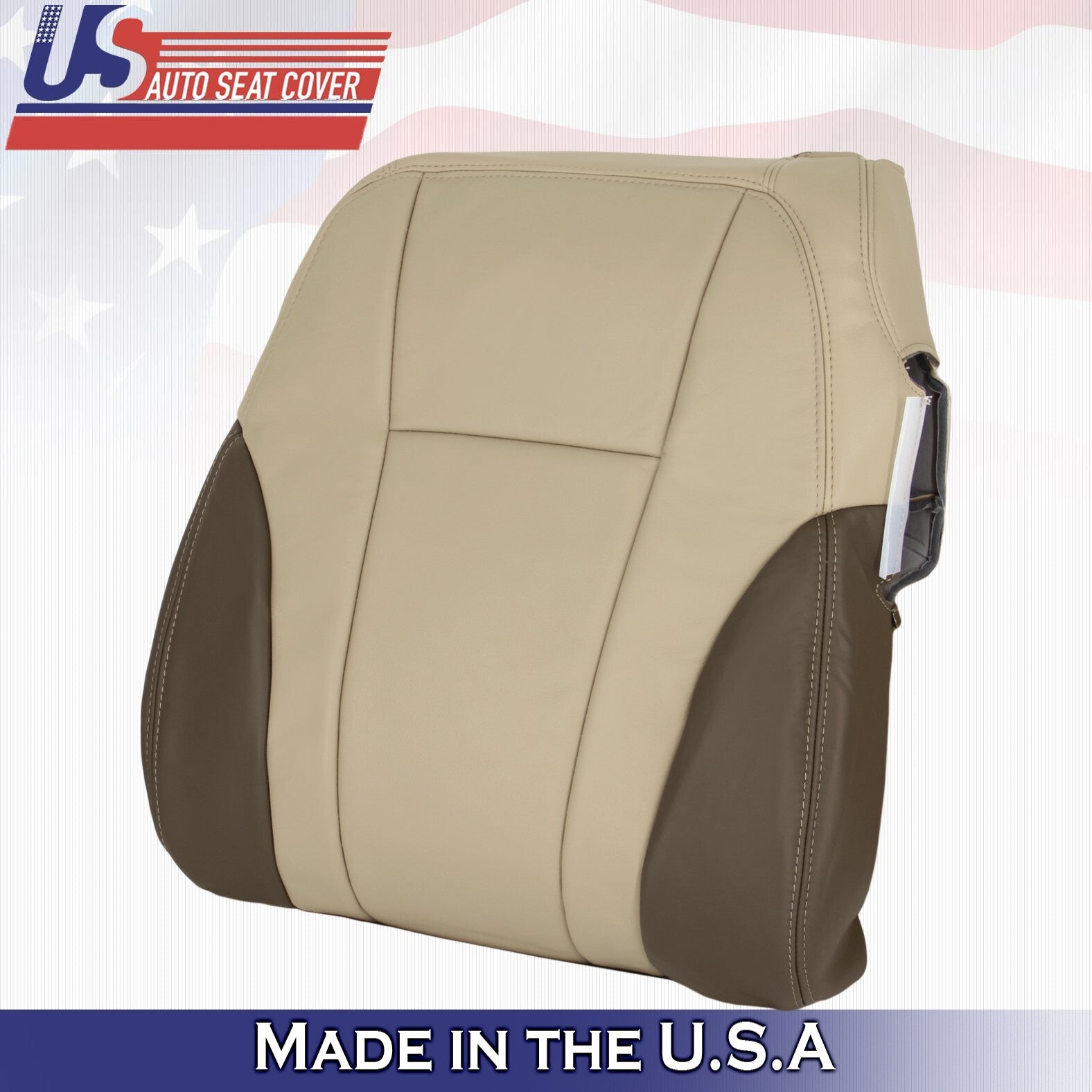 Driver Bottom &Top Leather Cover 2Tone Tan For 2002 to 2004 Chevy Trailblazer