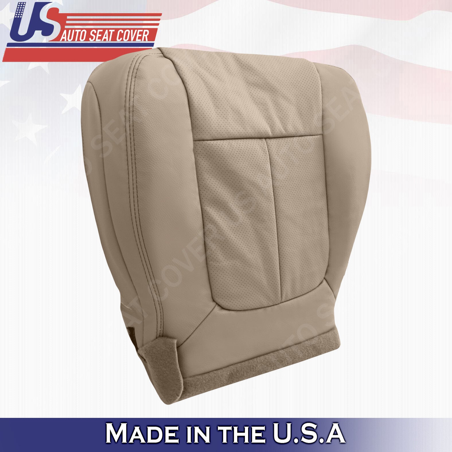 2011 to 2014 Fits Ford F150 Lariat Passenger Bottom Perforated Leather Cover Tan