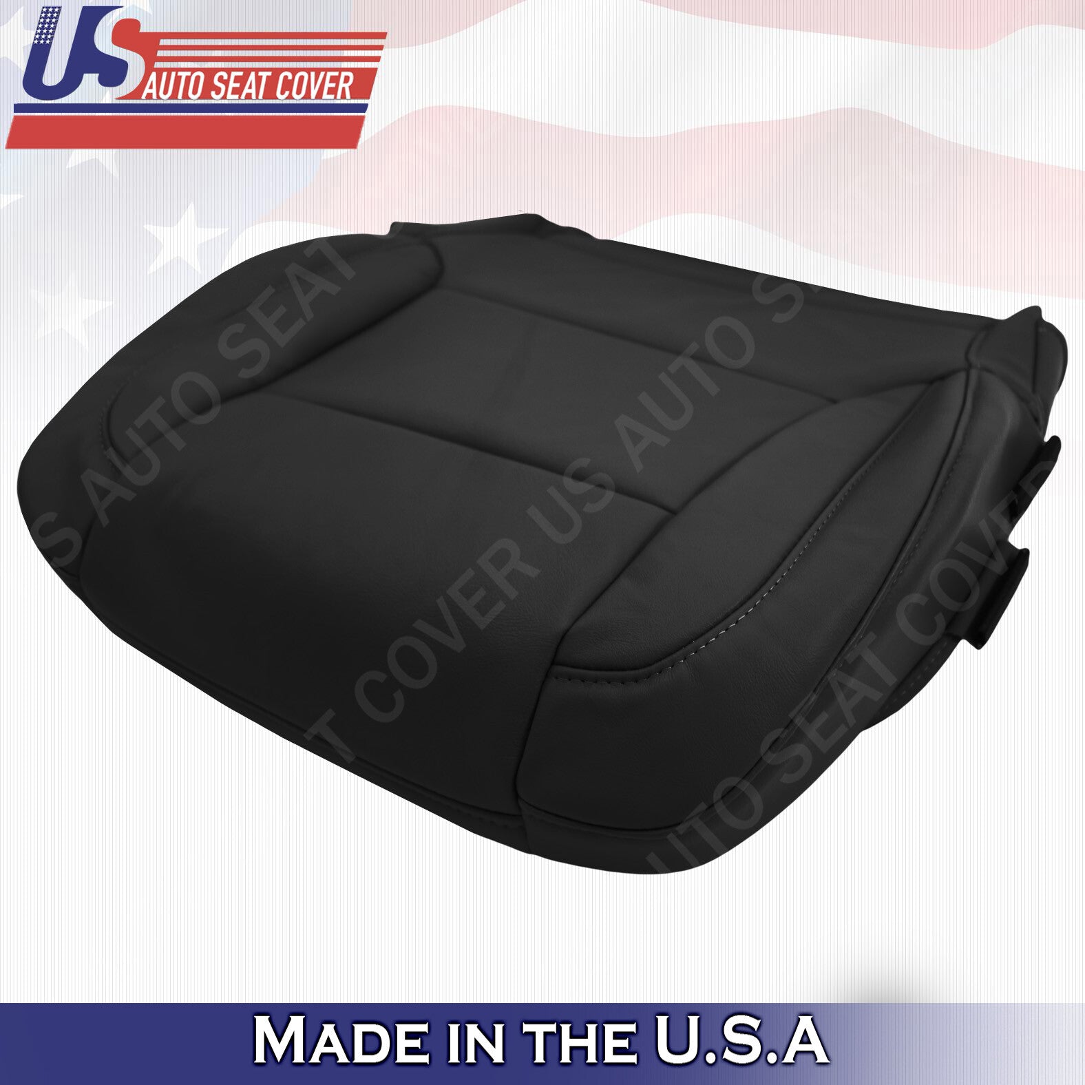 2015-2018 Chevy/GMC Tahoe, Suburban, PASSENGER BOTTOM Leather Seat Cover Black