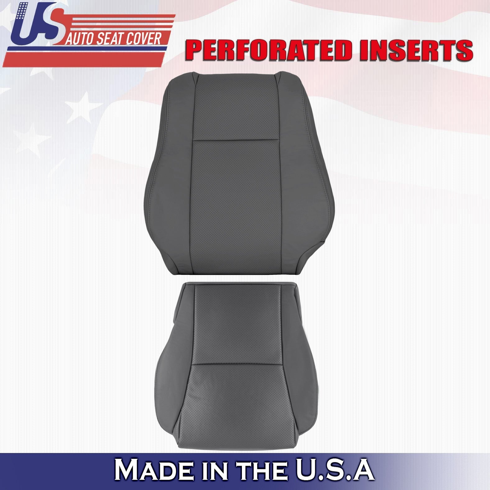 2004- 2005 For Toyota Solara Perforated Leather DriverTop & Bottom Cover Dk Gray