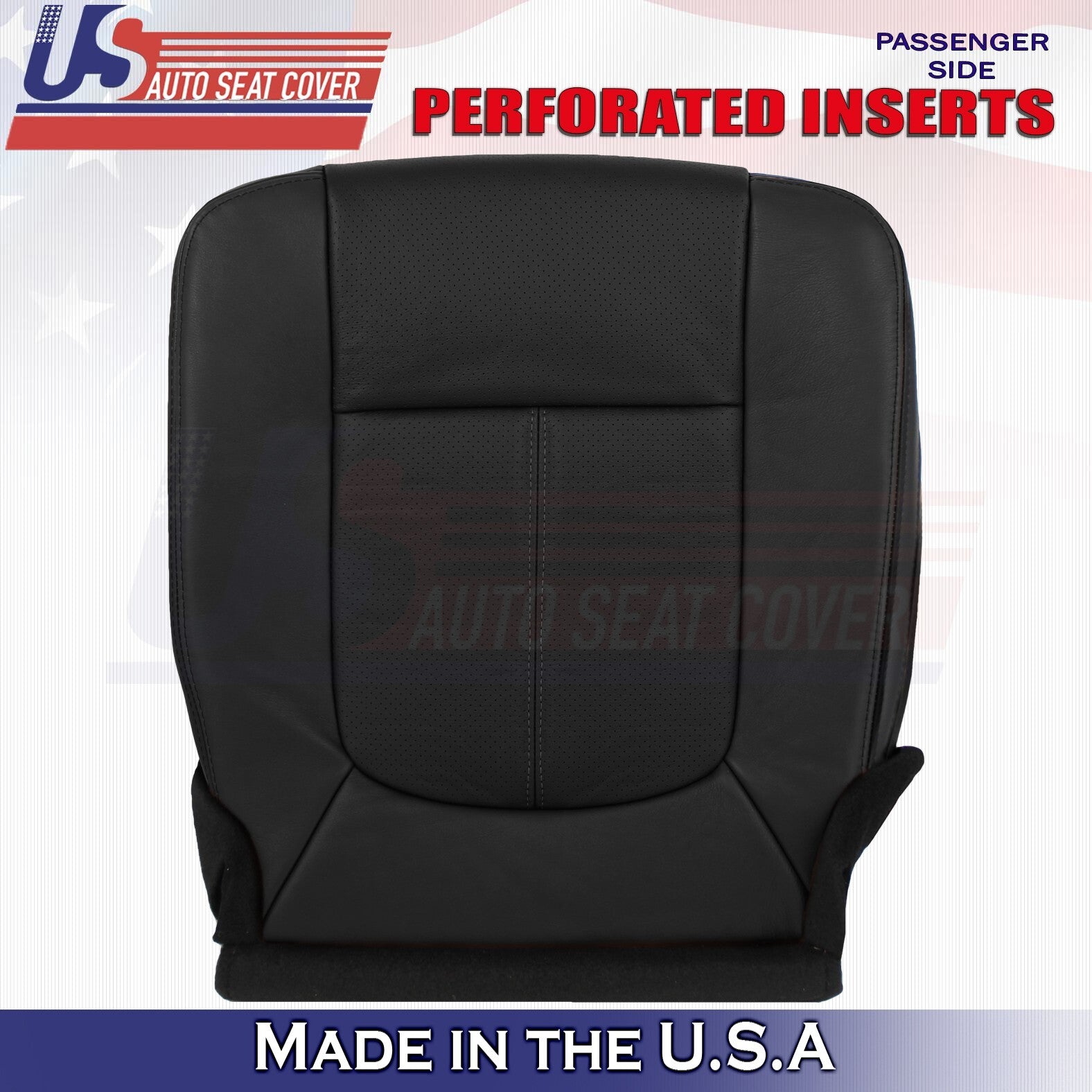 2013 to 2016 For Ford F250 Platinum Driver & Passenger Bottom Leather Covers BLK