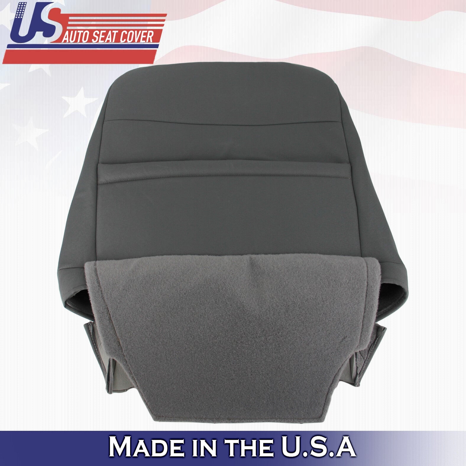 2013 to 2018 For Dodge Ram 1500 SLT Driver Top & Bottom Cloth Seat Covers Gray
